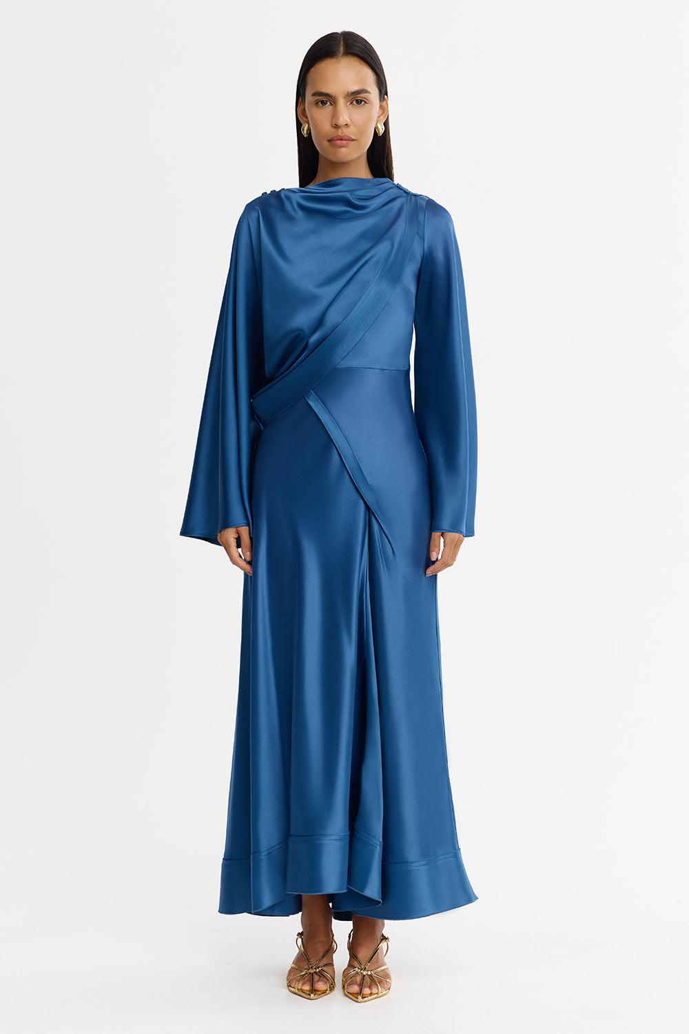 Acler Midi Dress For in Blue | Lyst