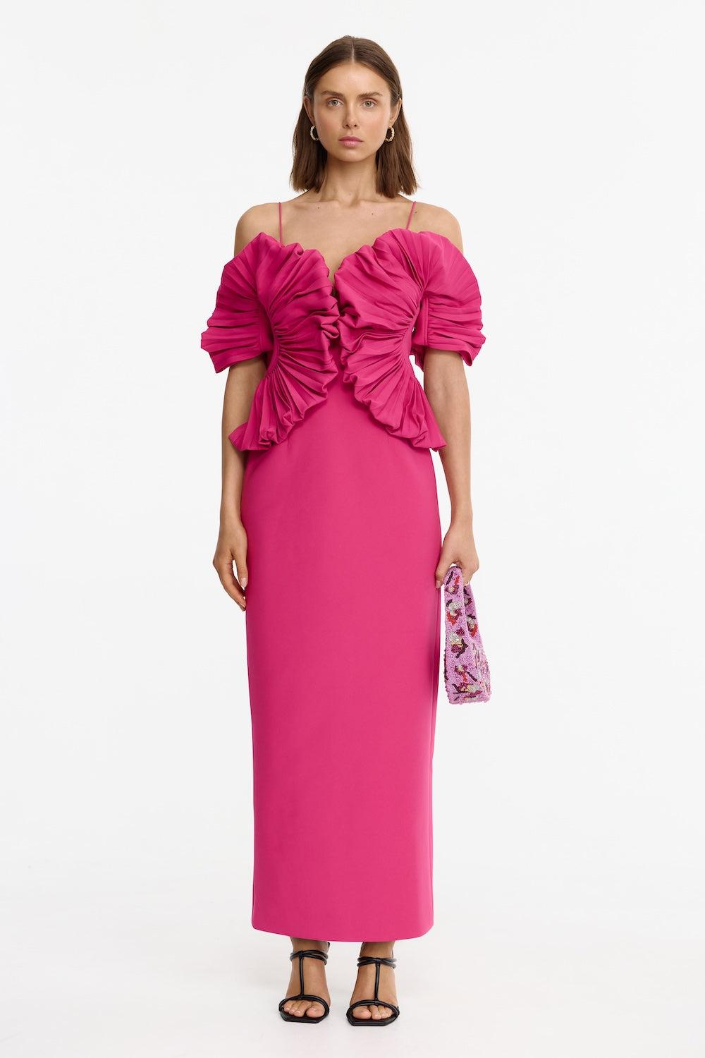 off shoulder high neck dress Leah Off Shoulder Dress 6 / Shiraz