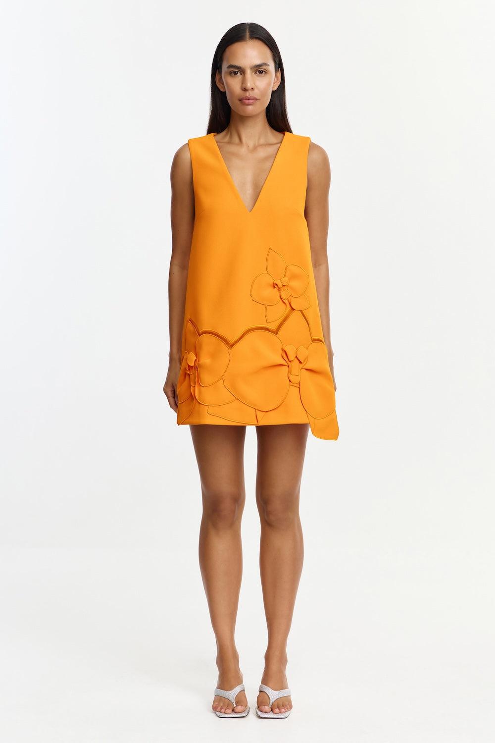 acler clarke dress orange Acler clarke Knotted Draped Mini Dress by Acler