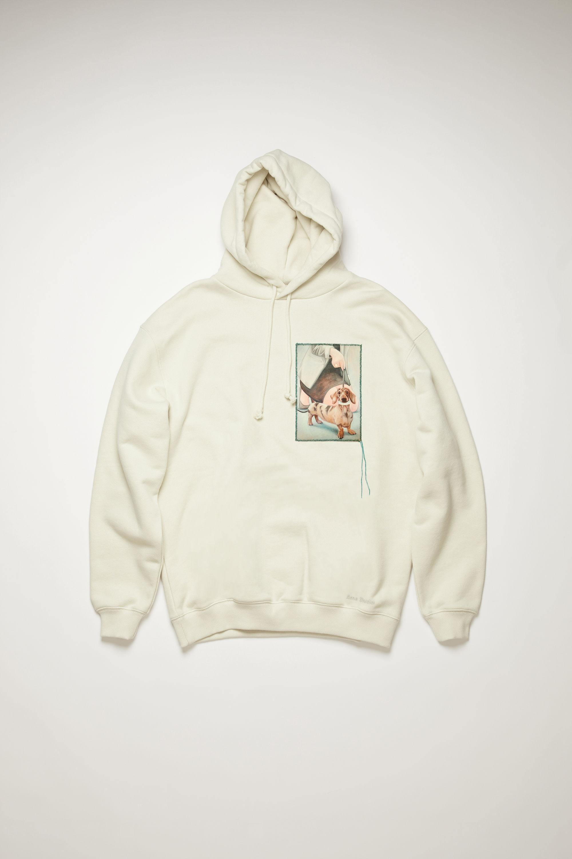 white dog sweatshirt