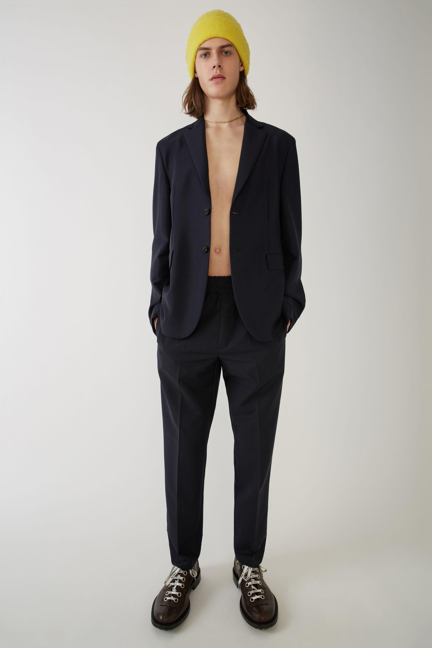 Navy blue elasticated waist trousers Clearance