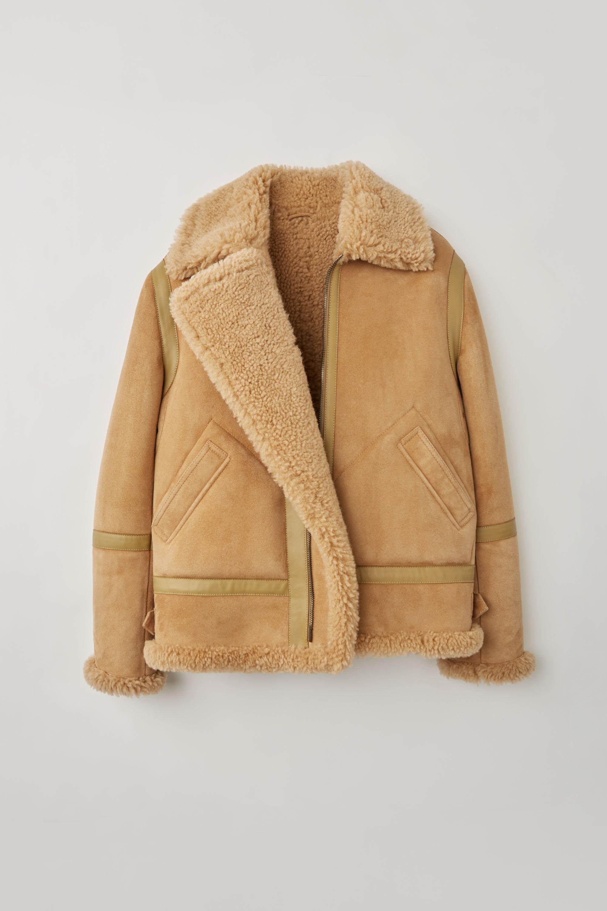 beige shearling jacket