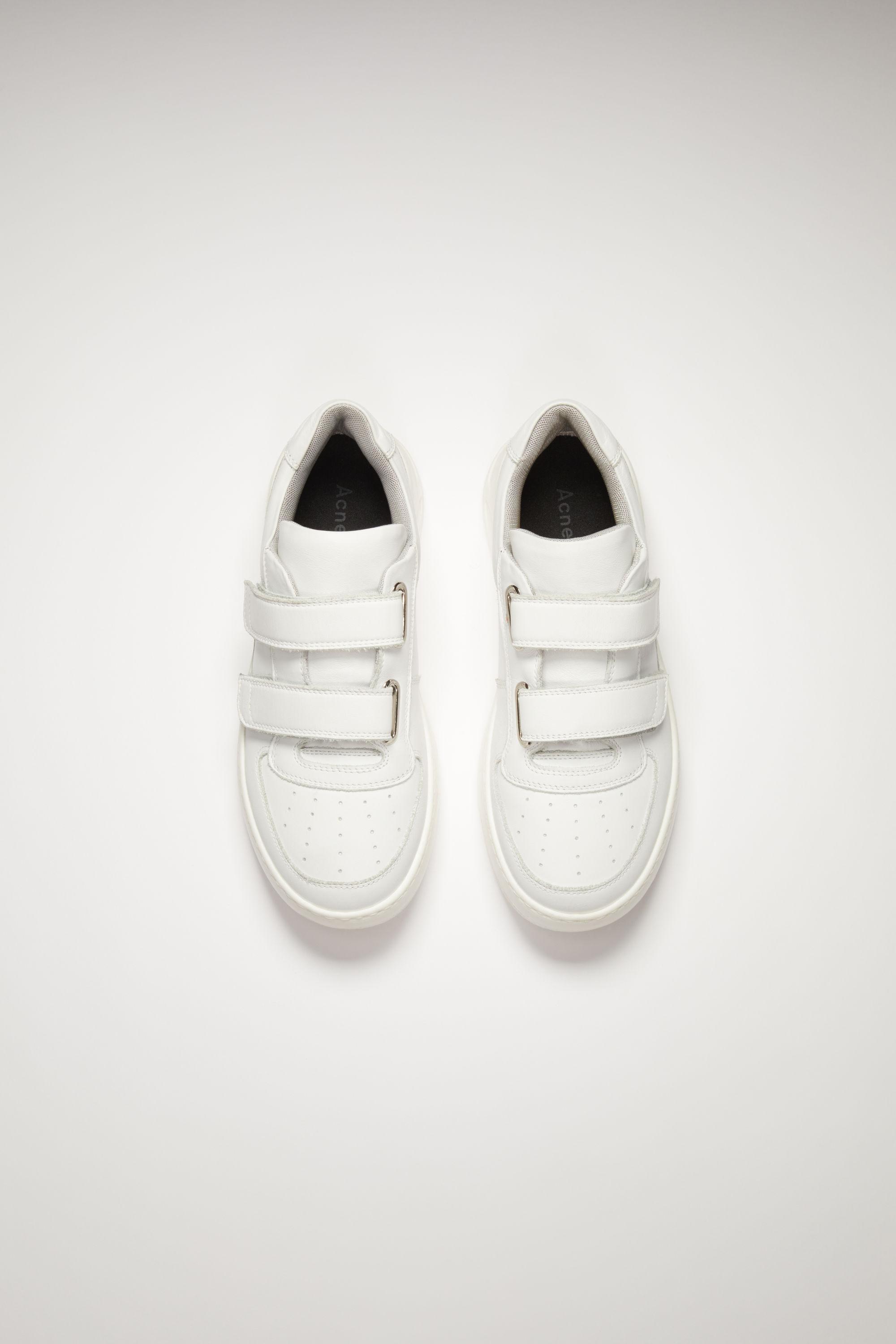 Acne Studios Leather Steffey White/optic White Steffey Velcro Strap Sneakers  - Lyst