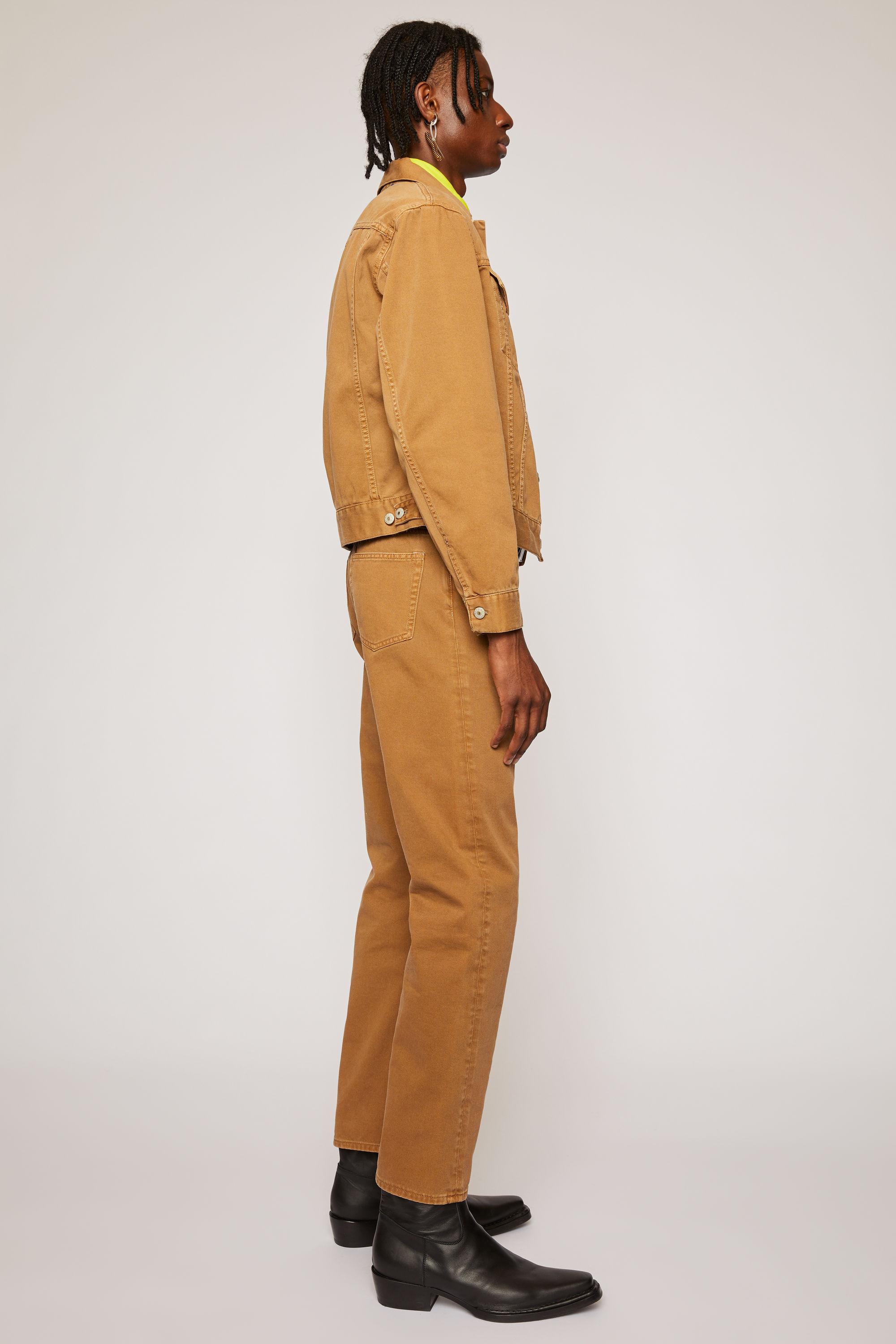 Caramel Brown Slim-fit Denim Jacket 