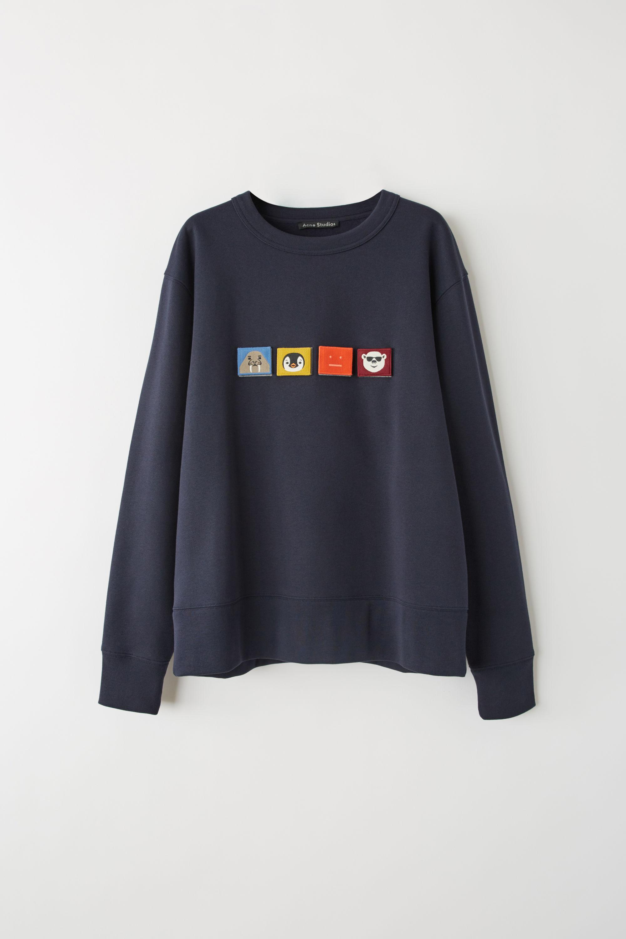 Acne Studios Fleece Fa-ux-swea000018 Navy Blue Regular Fit Sweatshirt - Lyst