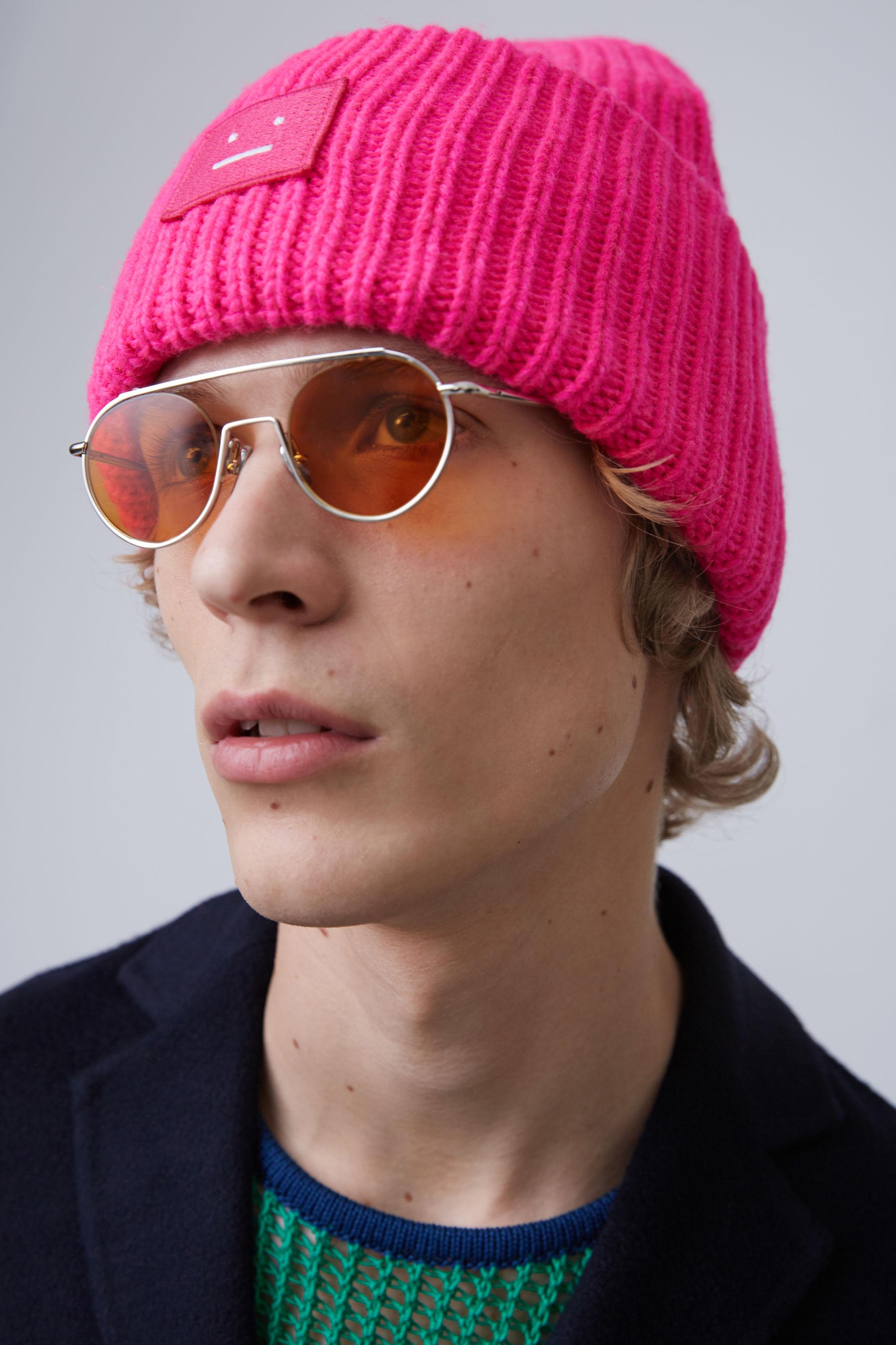 acne ribbed beanie hat