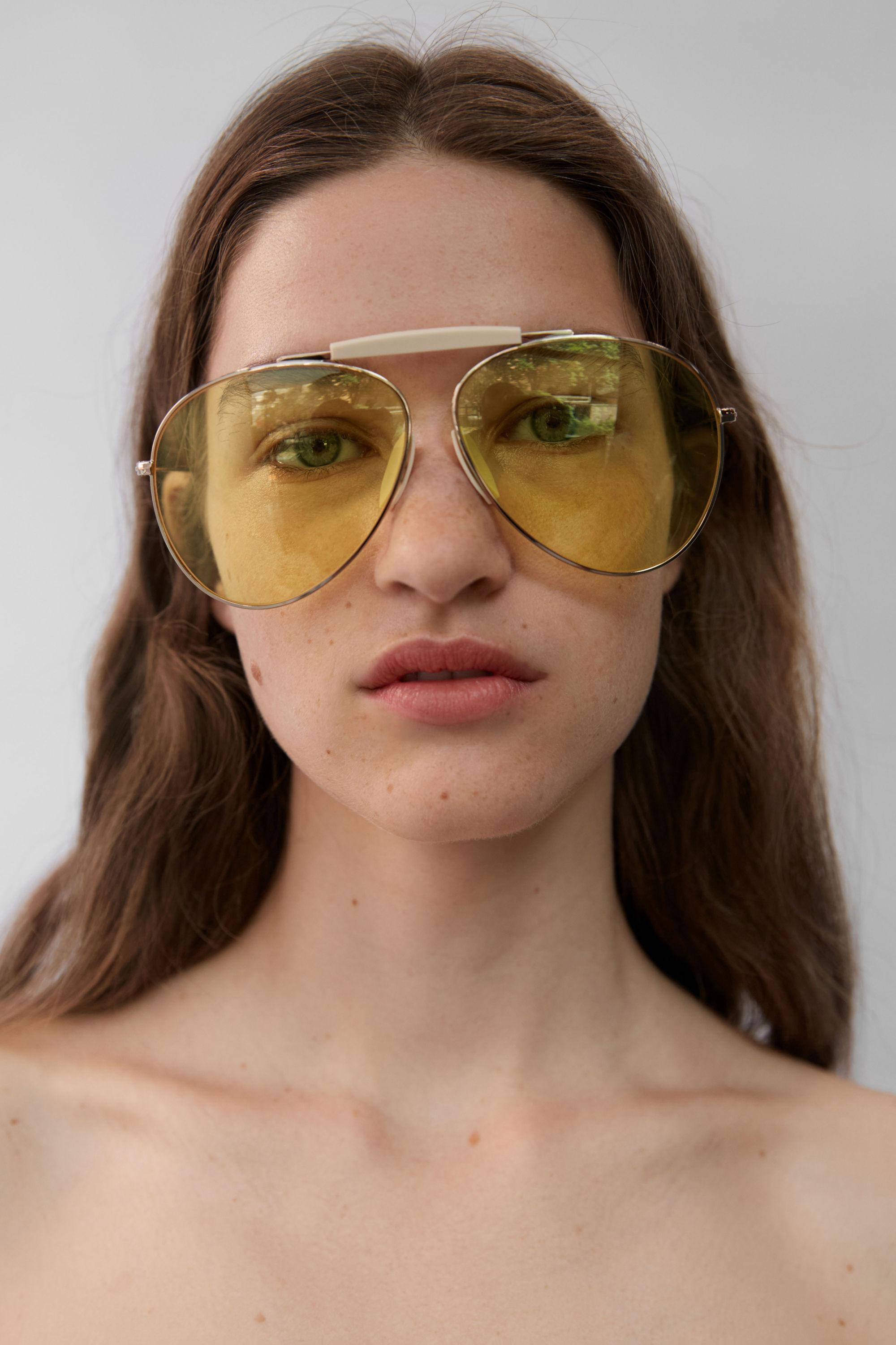 yellow aviator sunglasses