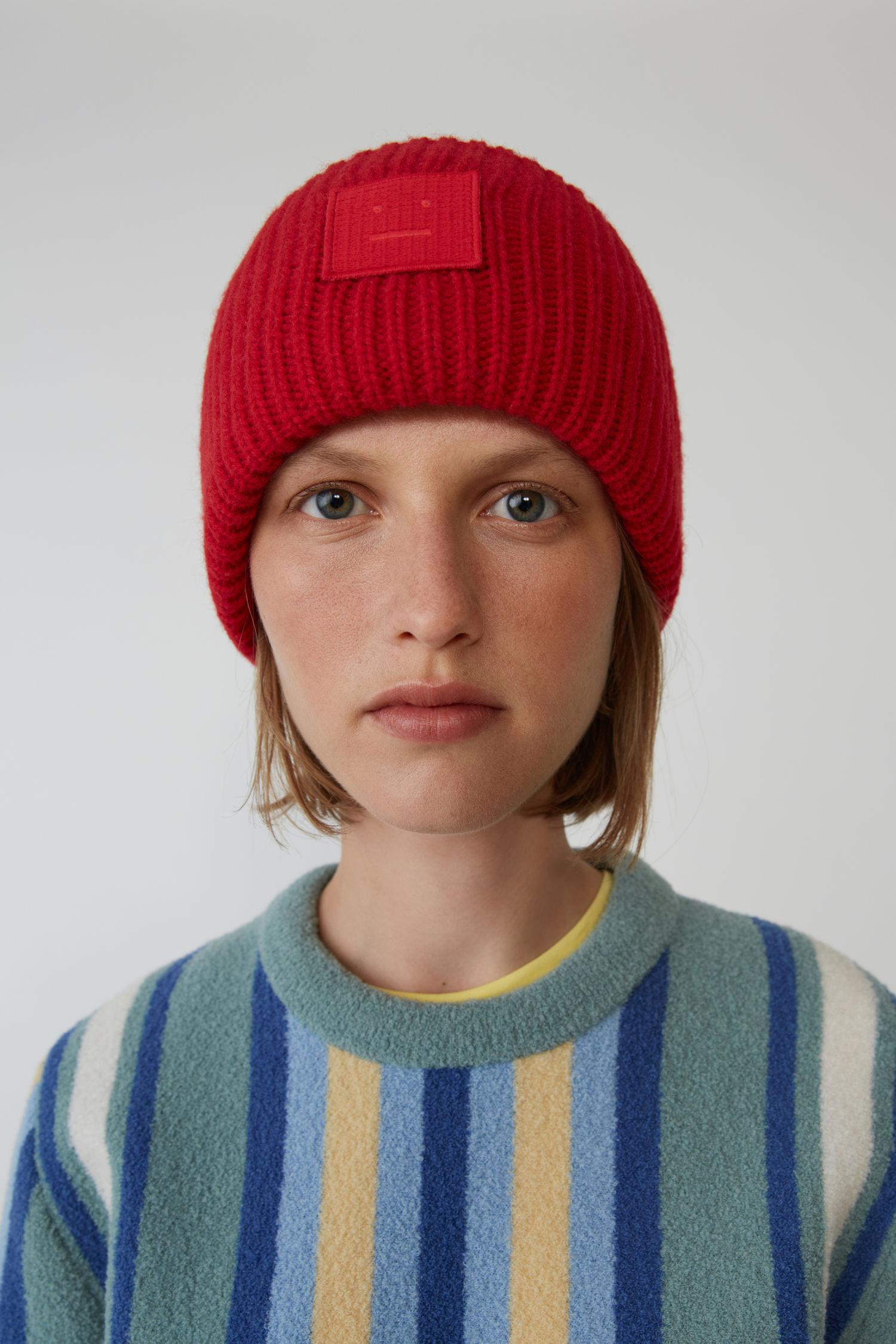 acne studios red beanie