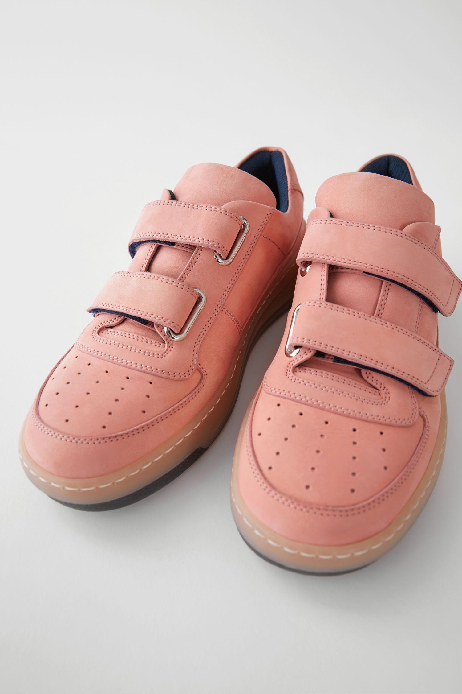 pink velcro sneakers