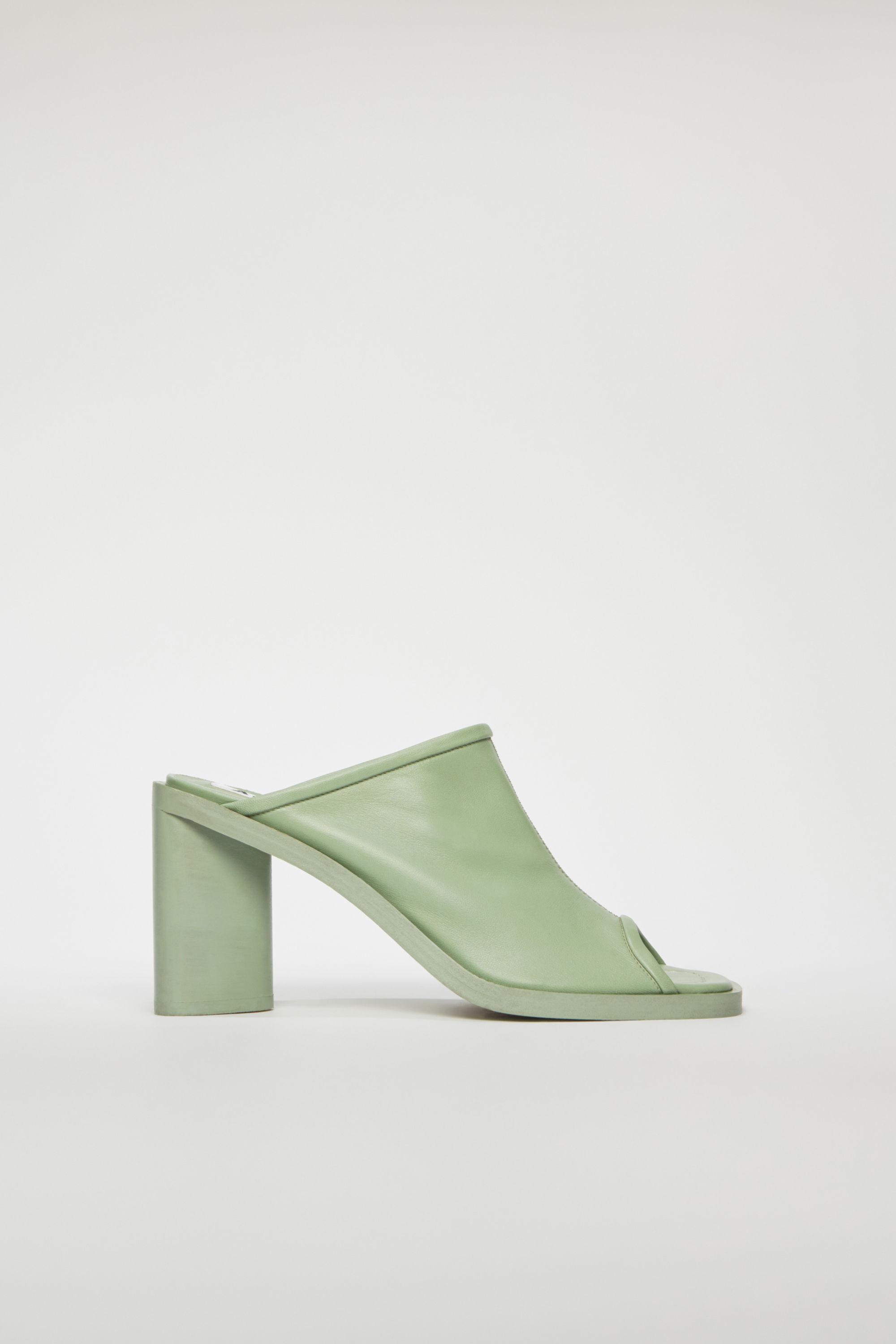 Green leather mules Clearance