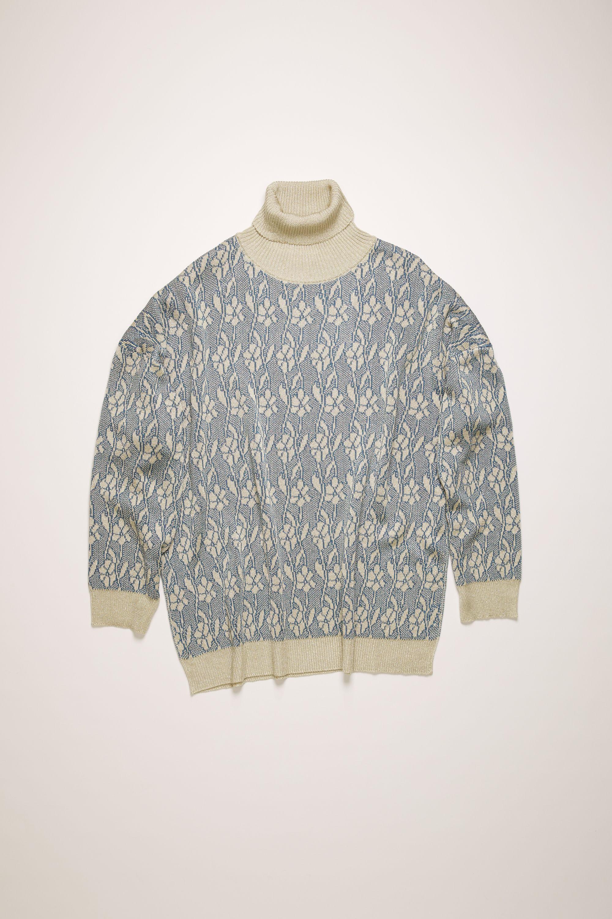 Acne Studios Synthetic Flower Jacquard Sweater silver in Metallic - Lyst
