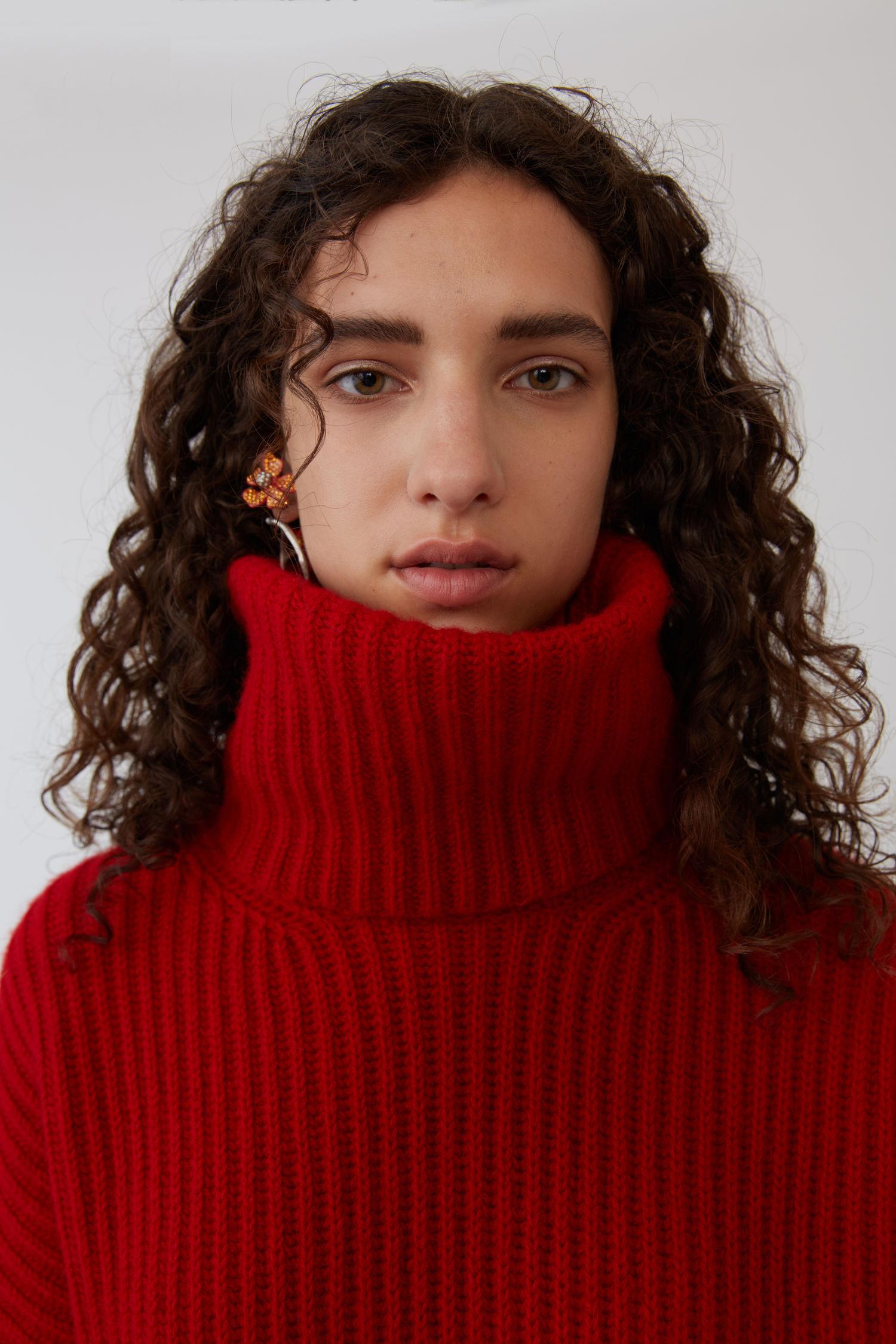 Acne Studios Wool Ribbed Turtleneck Sweater red | Lyst
