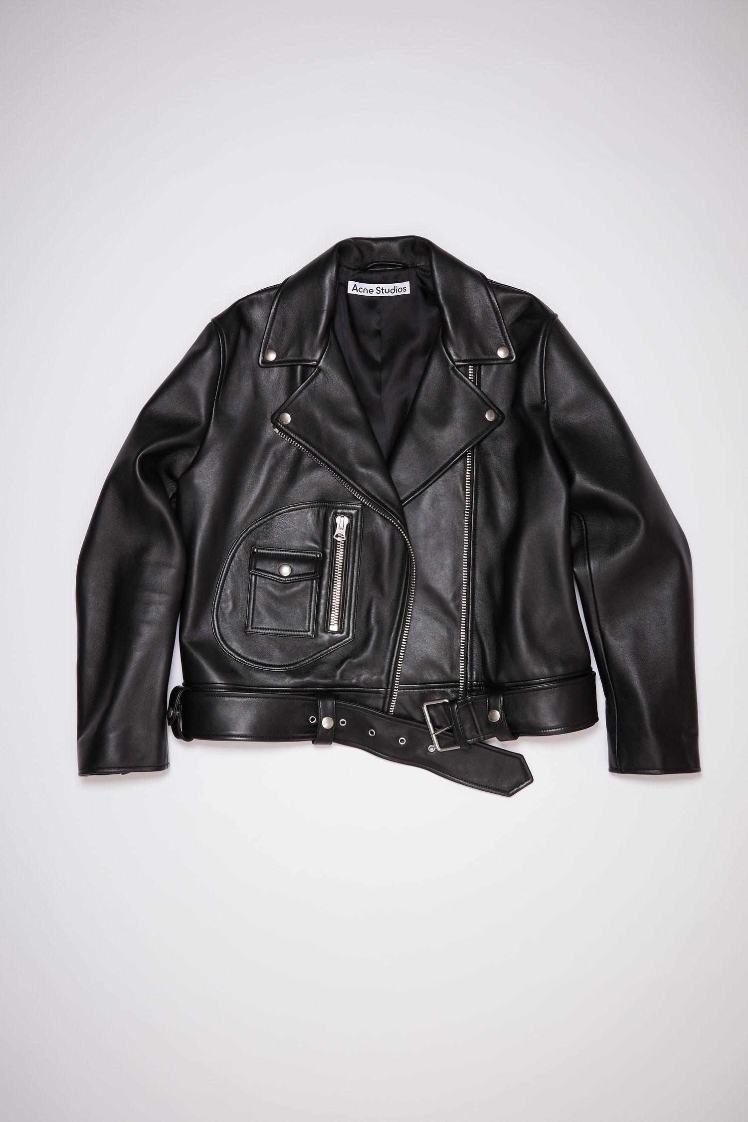 acne black leather jacket