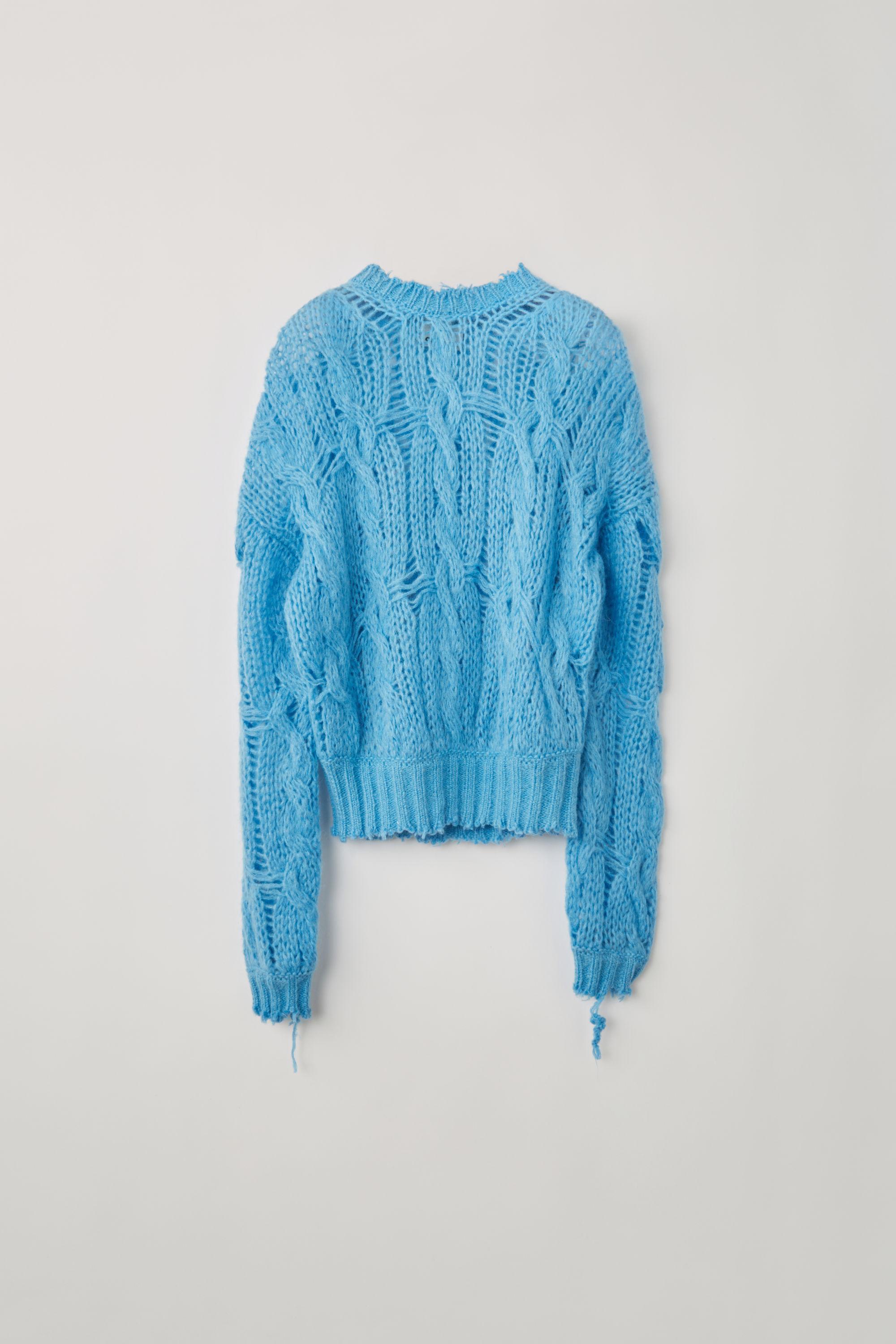 acne studios frayed cable knit sweater
