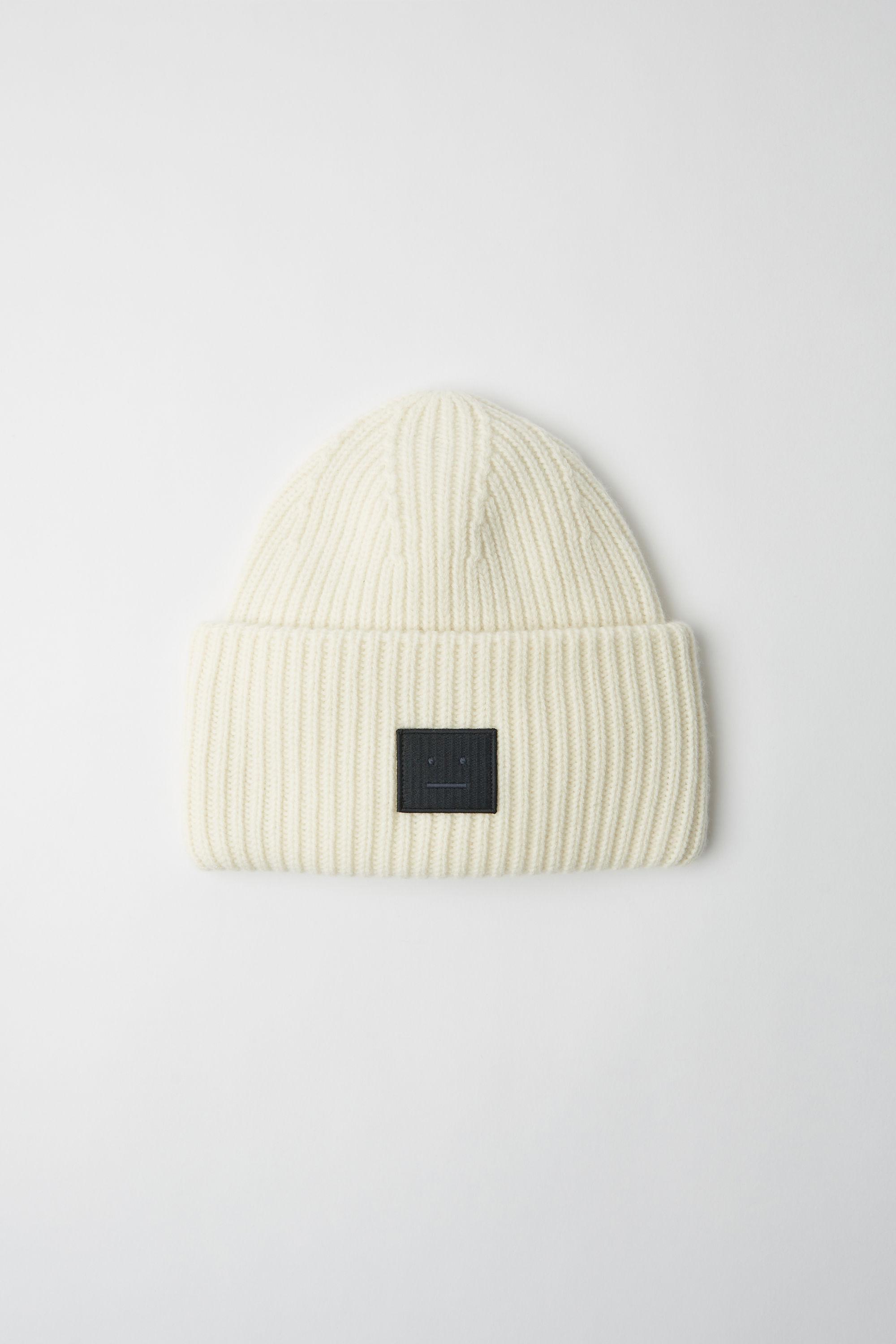 Acne Studios Wool Fa-ux-hats000024 White/black Face-patch Beanie - Lyst