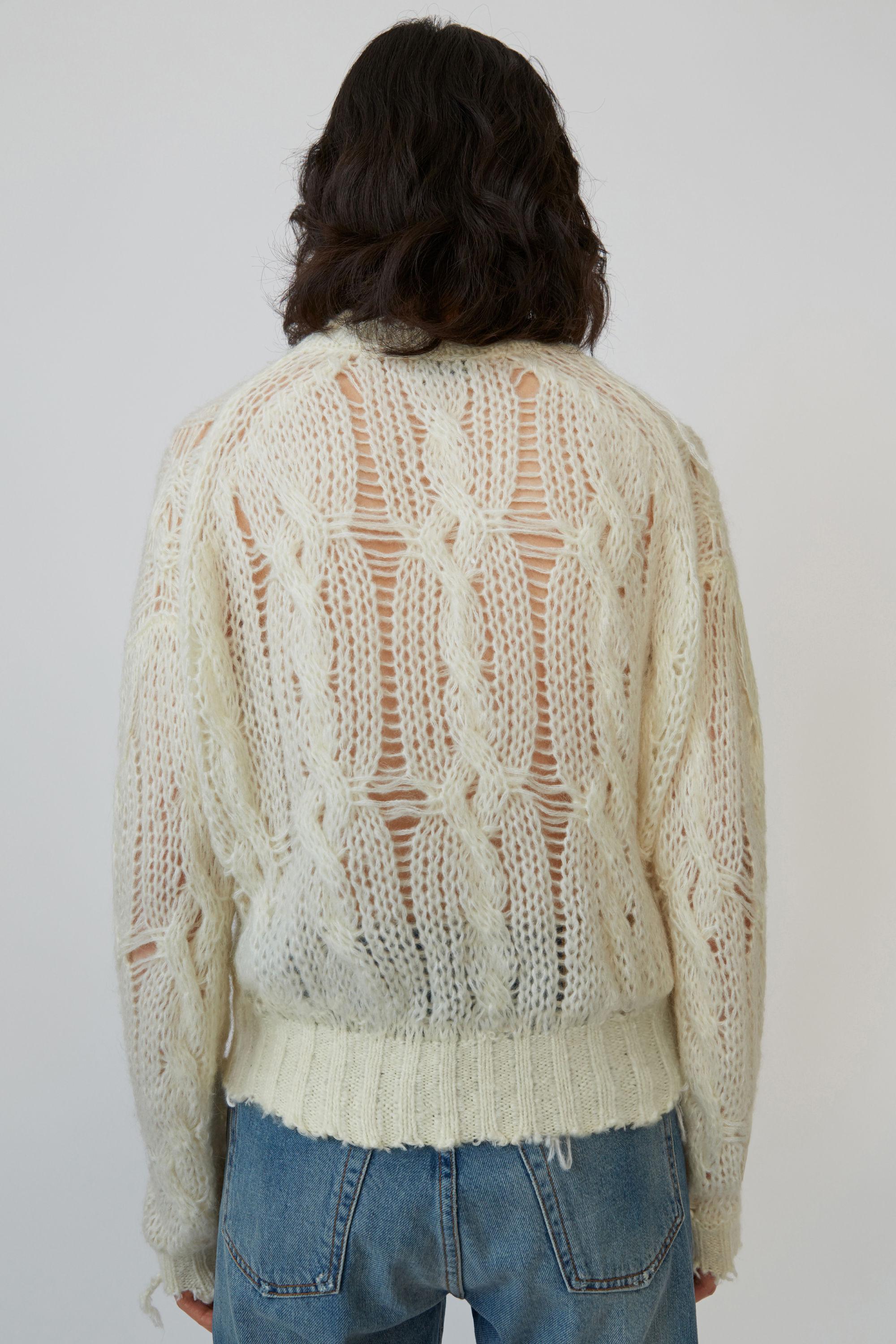 acne frayed cable knit sweater
