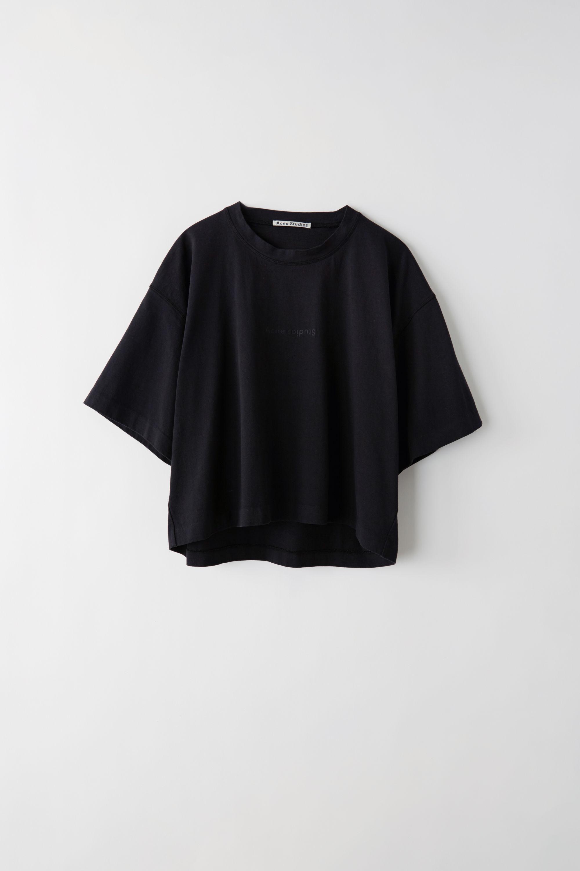 Acne Studios Cotton Cylea Emboss Black Tonal Logo T Shirt Lyst