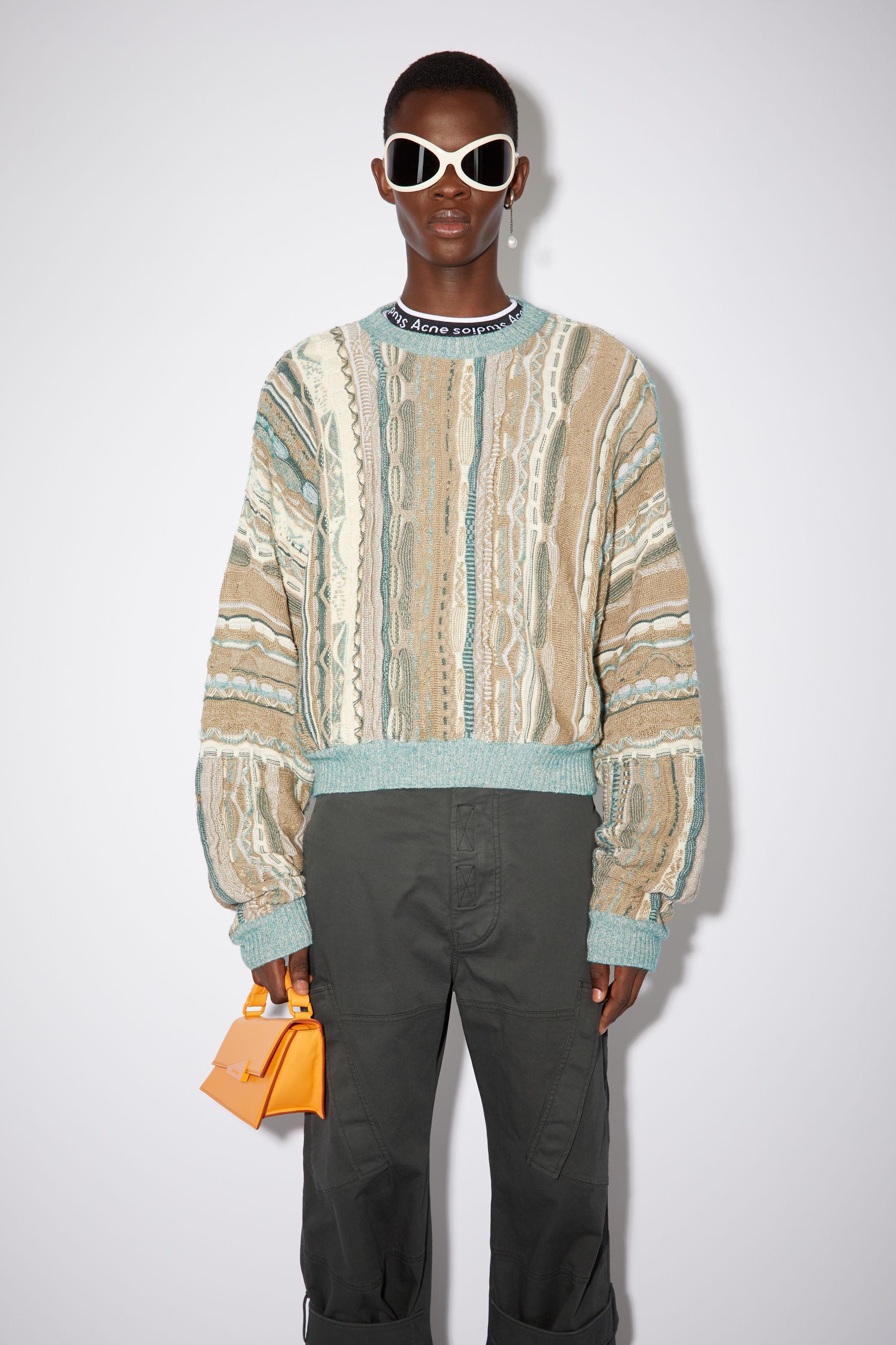 Acne Studios Jacquard Knit Sweater in Green for Men | Lyst