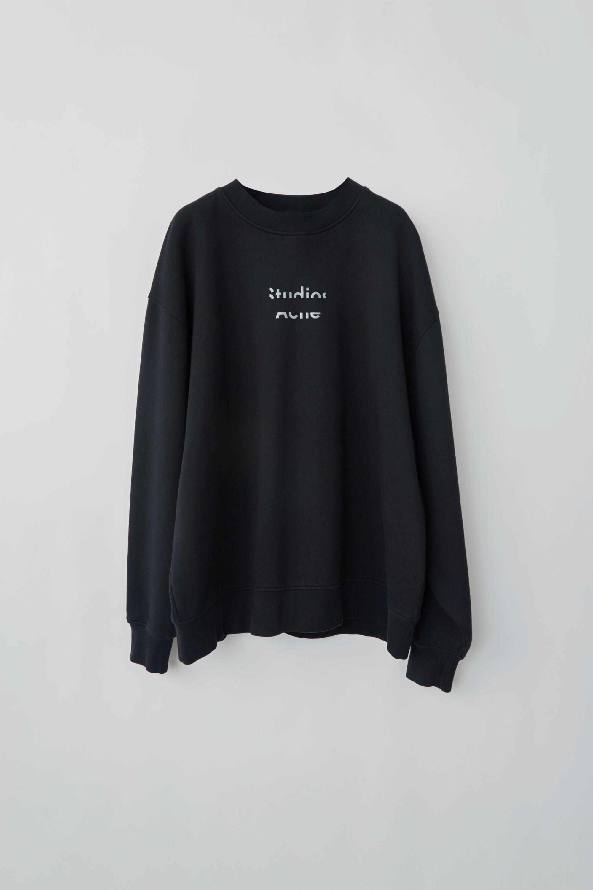 Acne Studios Cotton Fn-wn-swea000049 Black Broken-logo Sweatshirt - Lyst