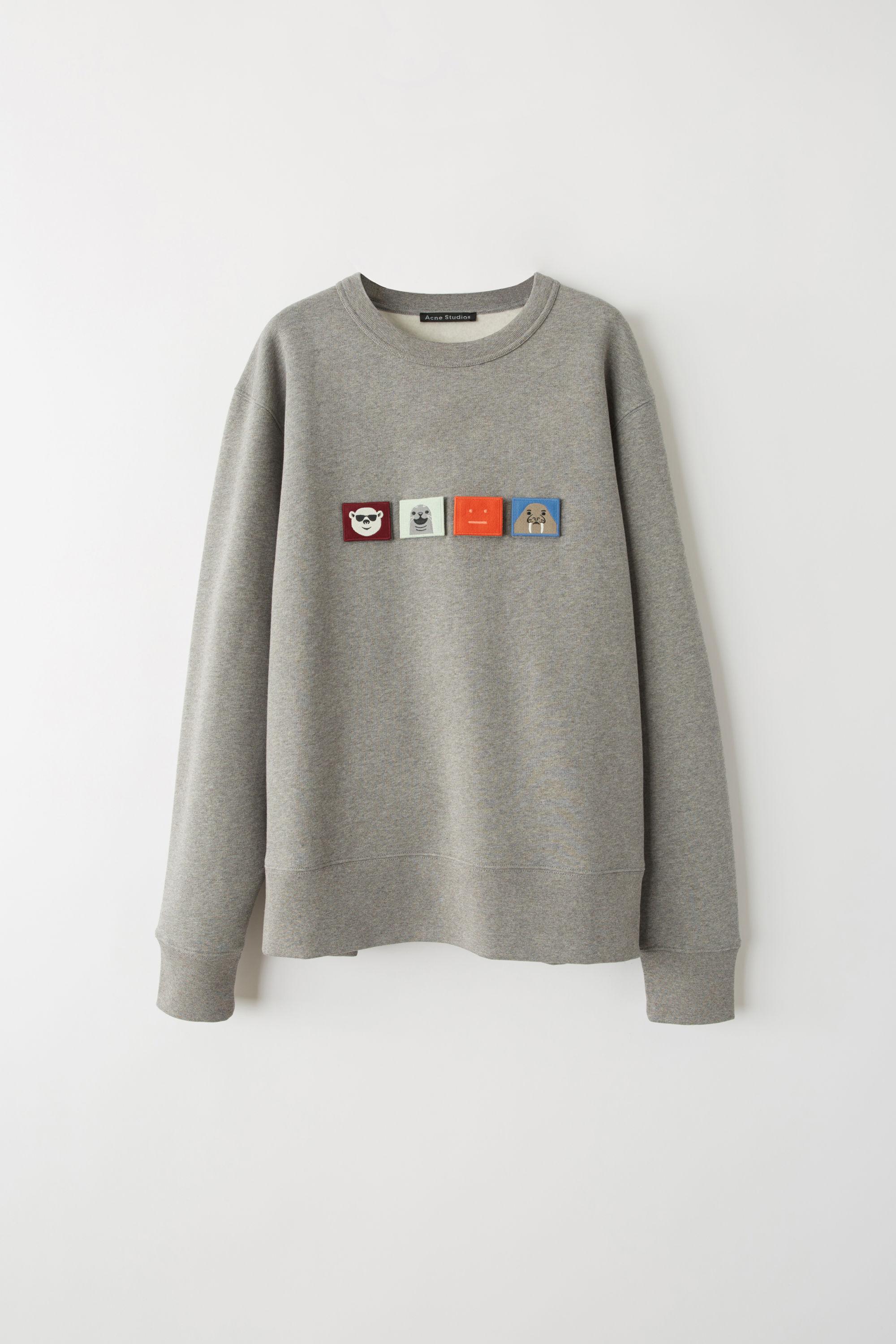 Acne Studios Fleece Fa-ux-swea000018 Light Grey Melange Regular Fit  Sweatshirt in Gray for Men - Lyst
