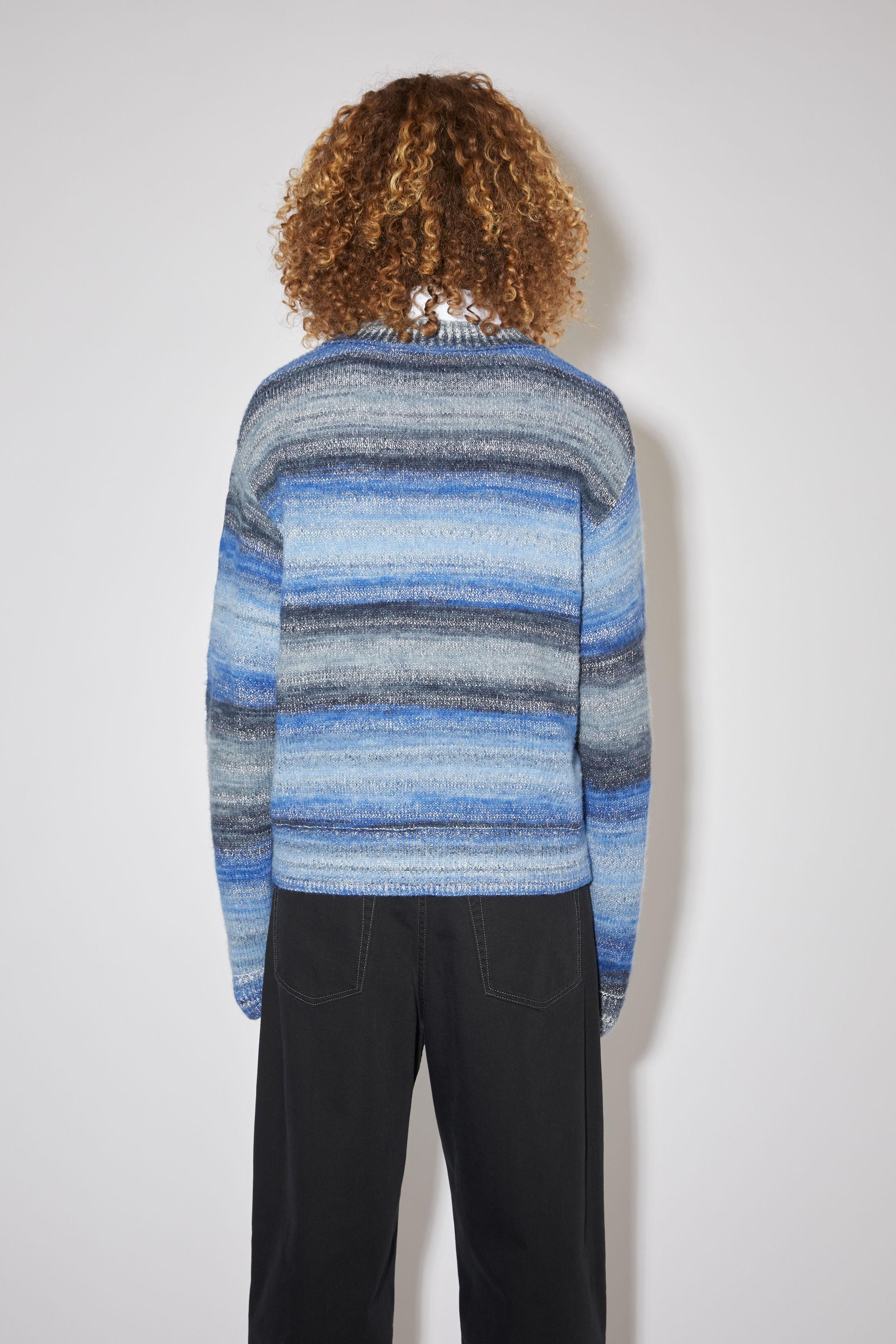 Acne Studios Cotton Fn-mn-knit000238 Blue Multicolor Crew Neck Sweater ...