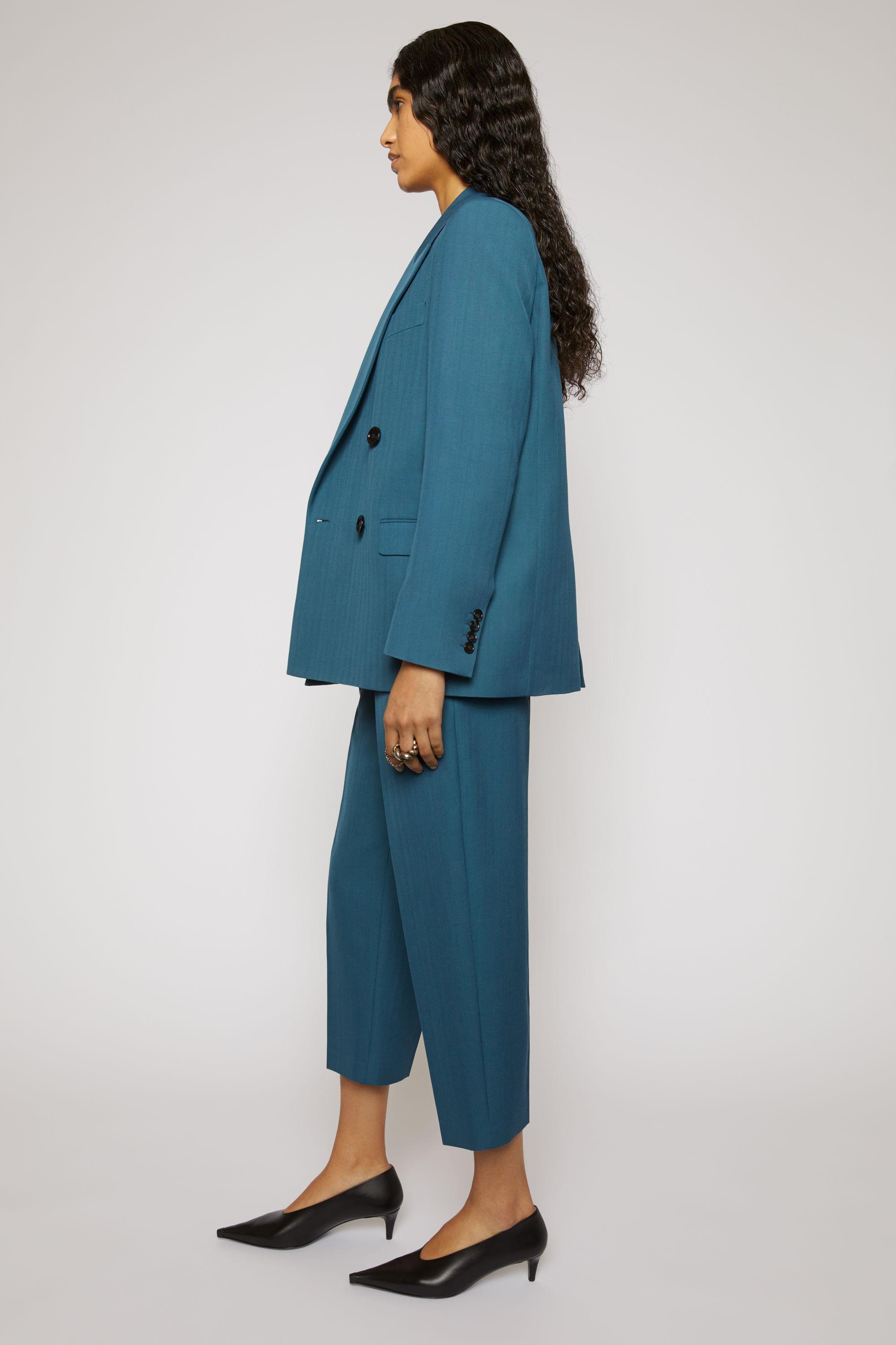 Acne Studios Fn-wn-suit000175 Teal Blue Double-breasted Suit Jacket | Lyst