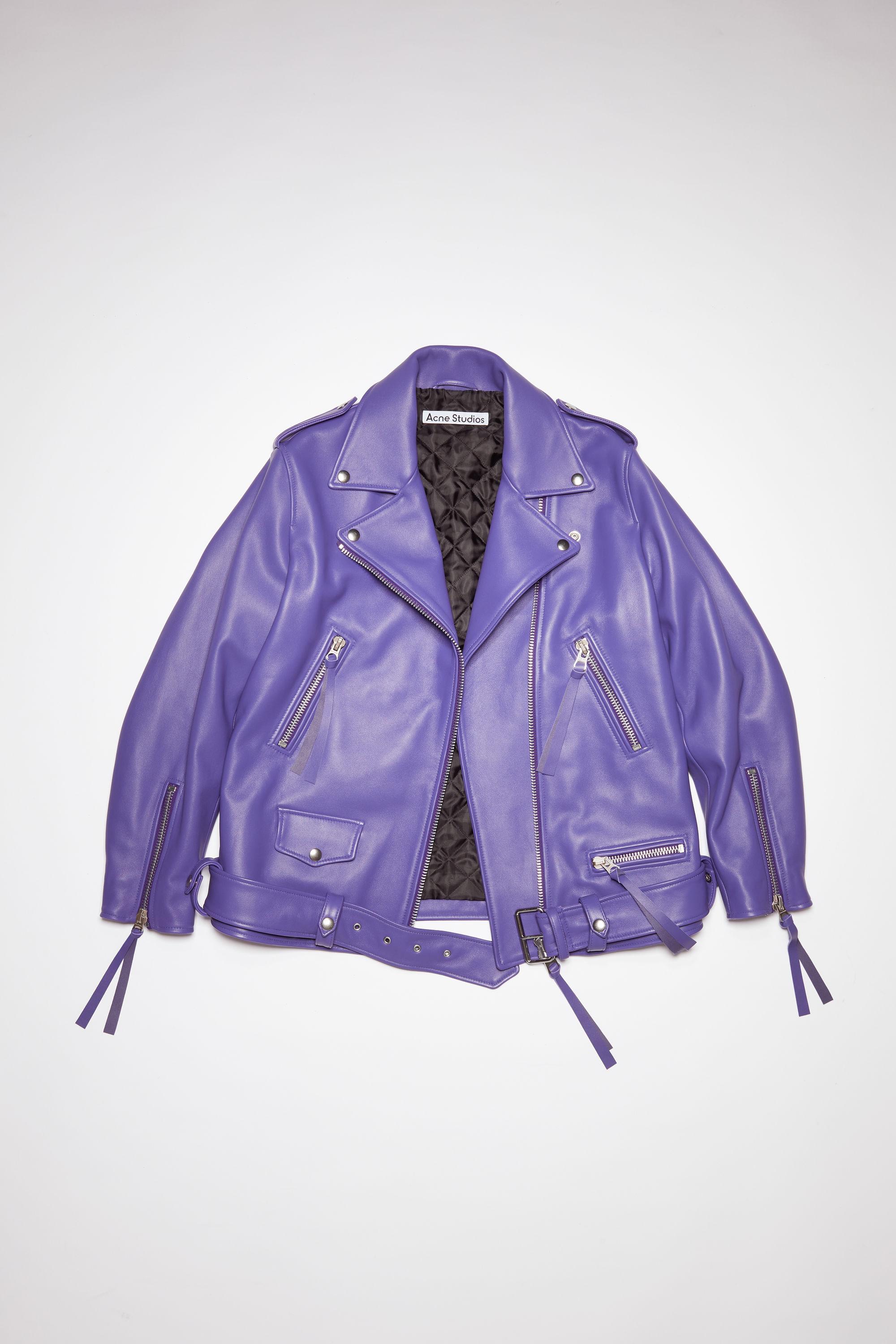 magenta leather jacket