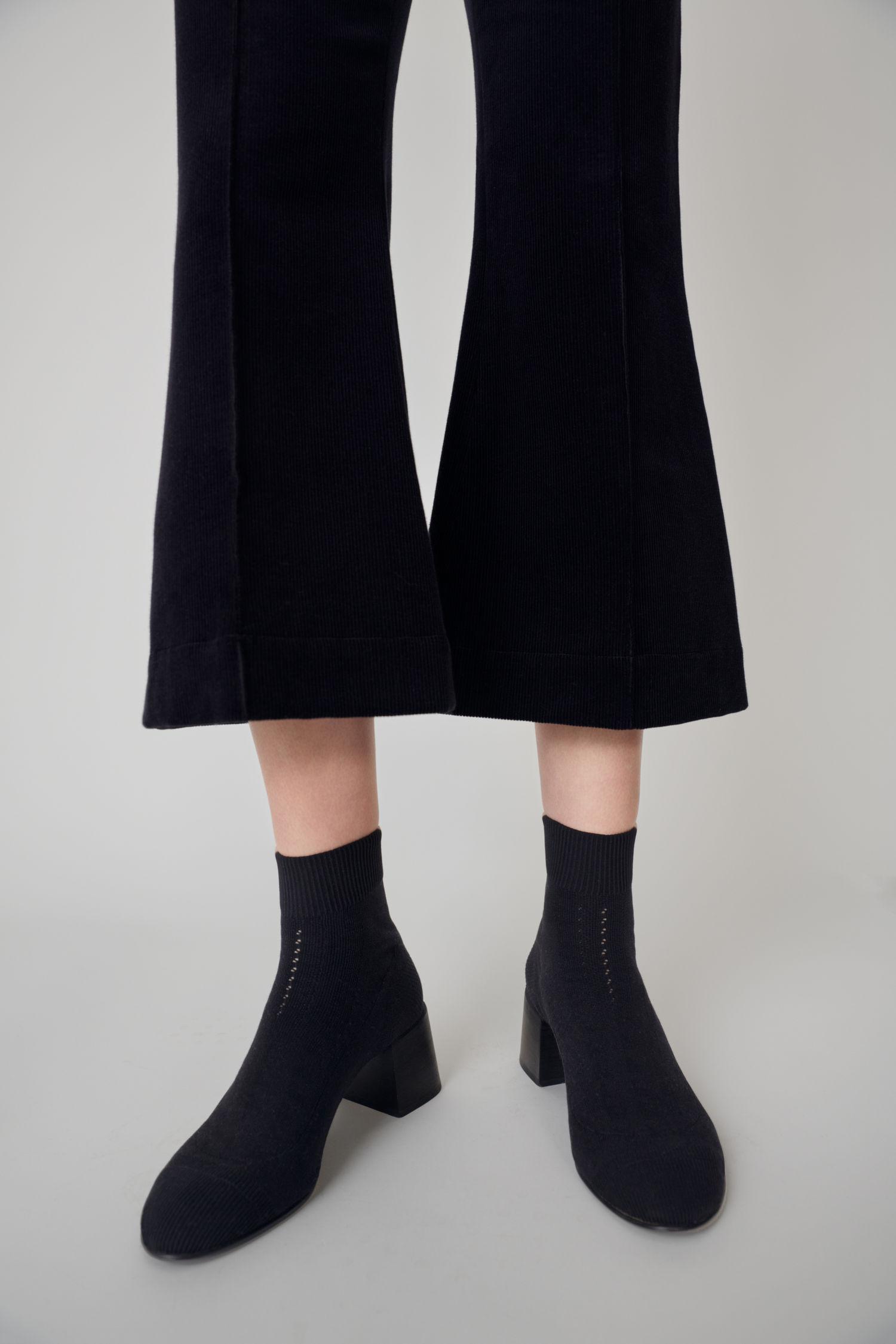raid shawn black knitted stretch sock boots