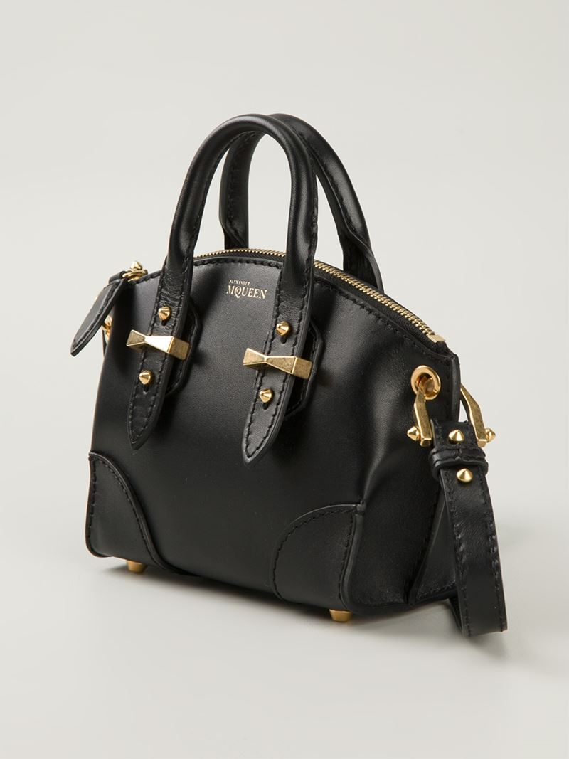 Alexander McQueen Mini Legend Leather Cross-Body Bag in Black - Lyst