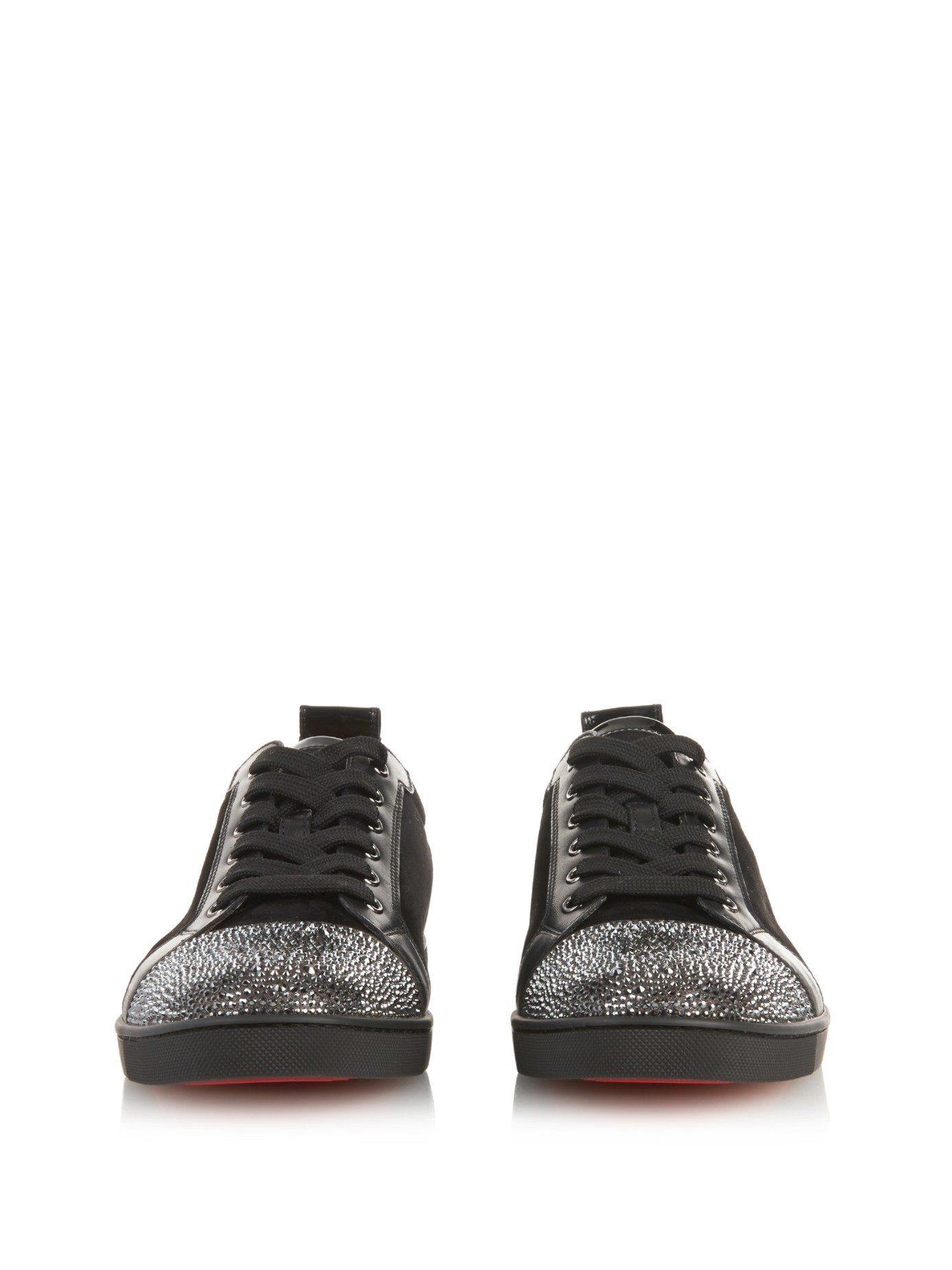 christian louboutin black cloth trainers  