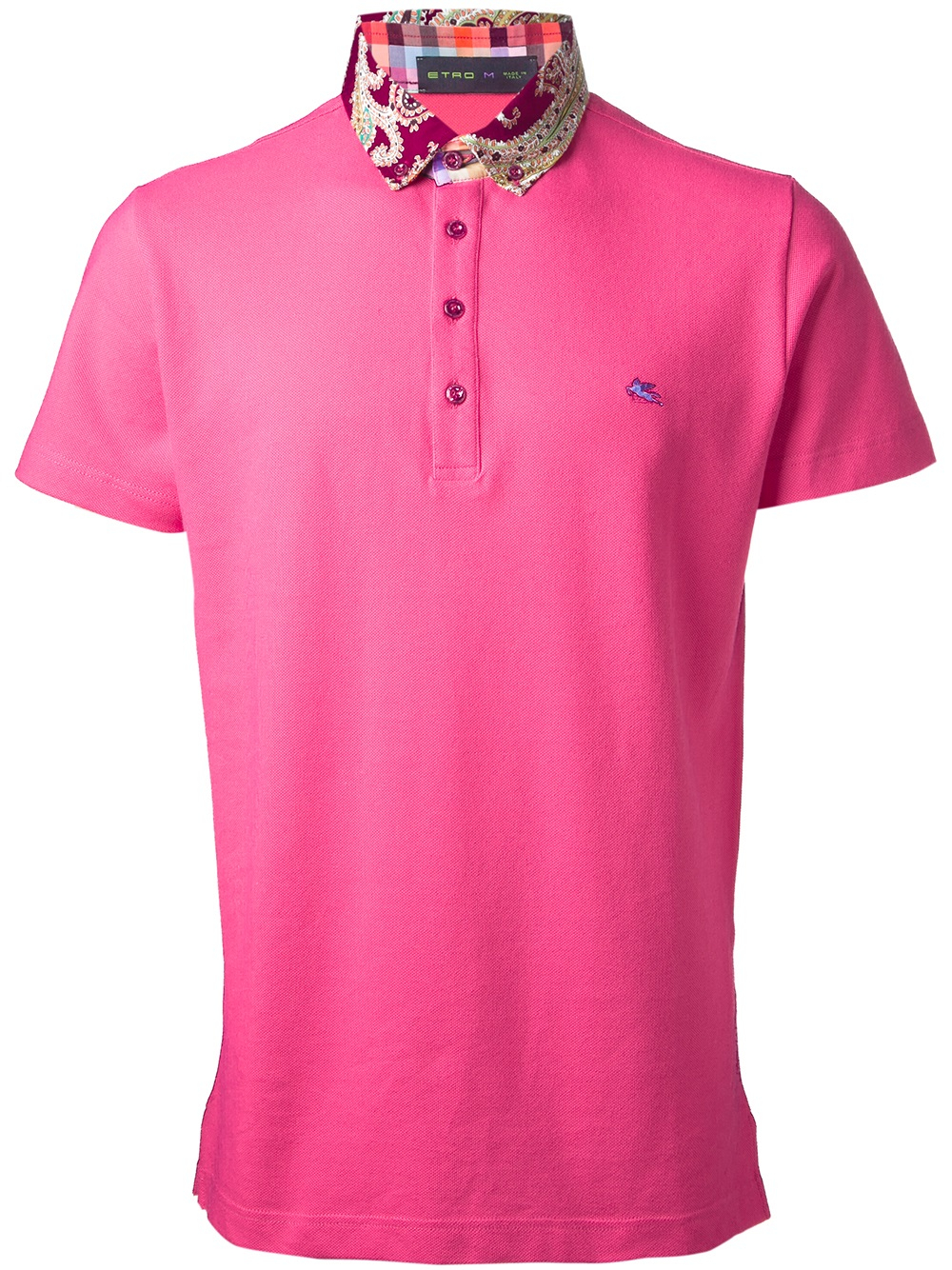 men contrast collar polo shirt