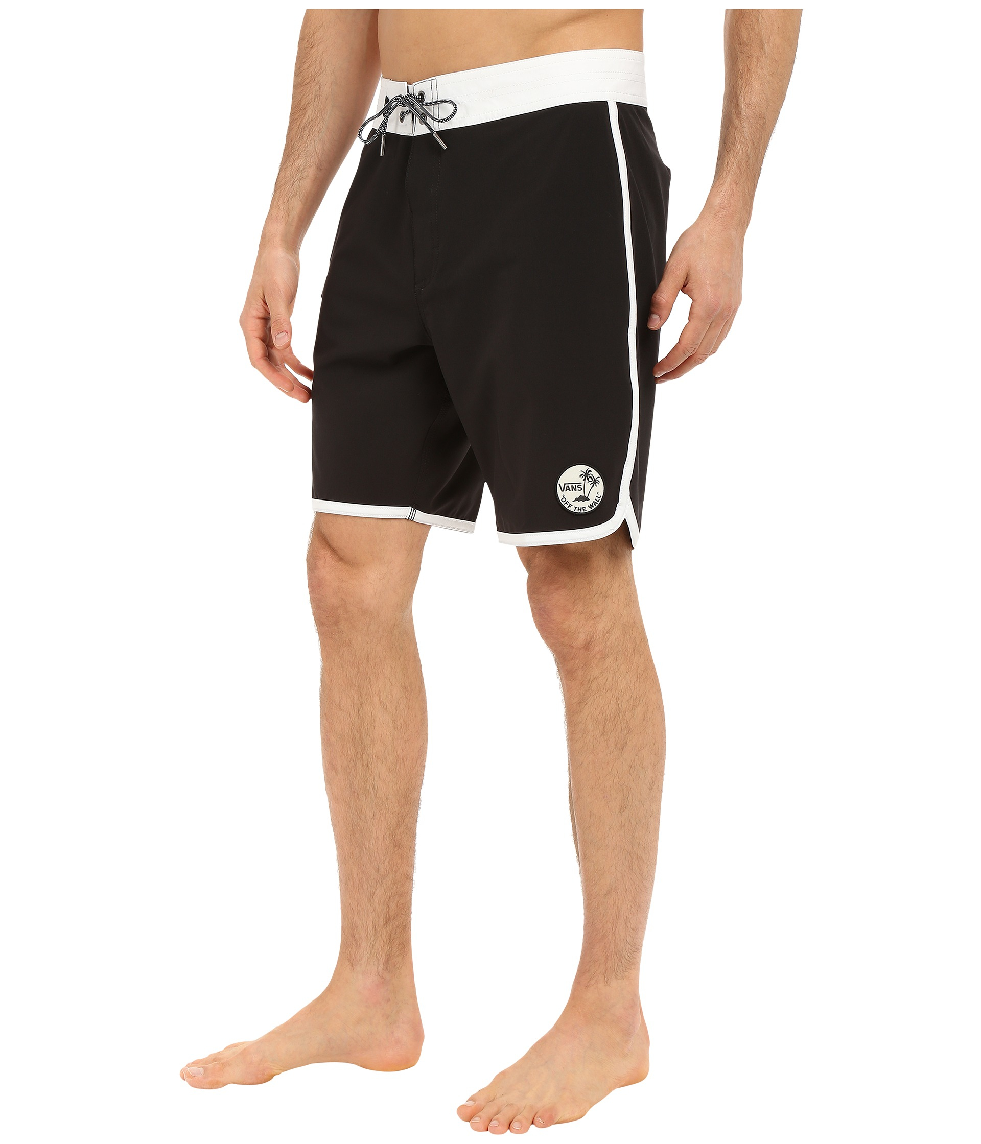 black and white board shorts