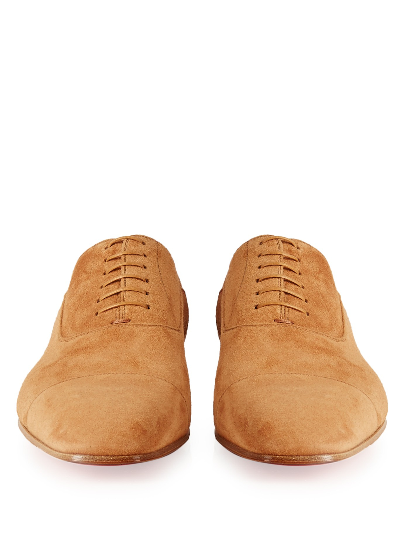 Christian Louboutin Greggo Suede Oxford Shoes in Brown for Men | Lyst