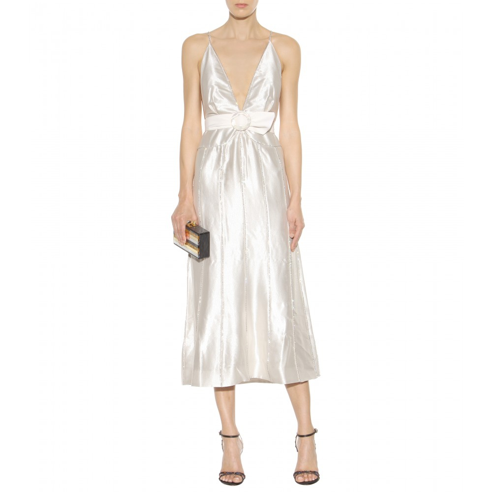 Alessandra Rich Embellished Gown in Natural - Lyst