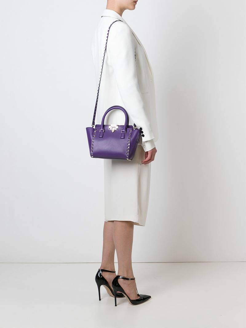 Valentino 'rockstud' Tote in & Purple (Purple) - Lyst