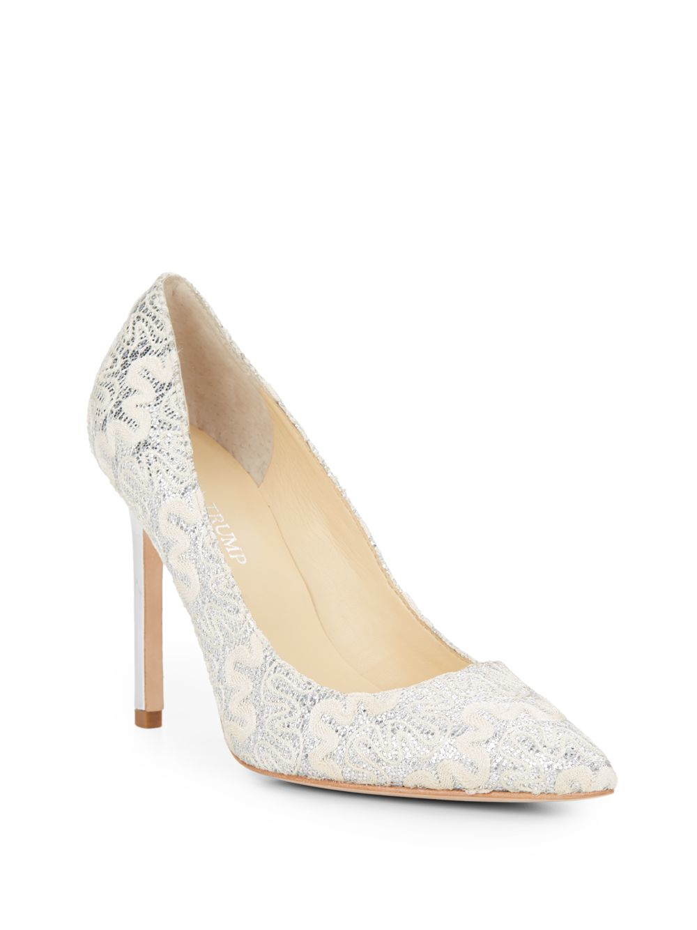 ivory lace pumps