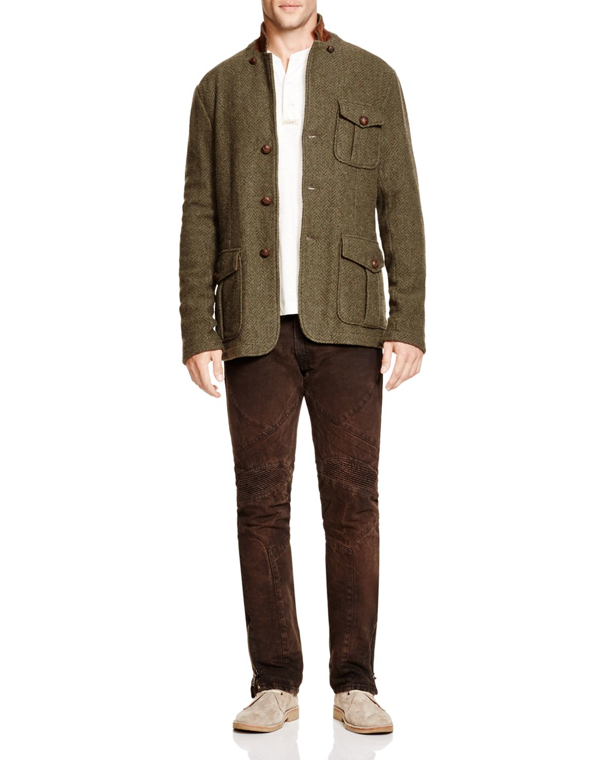 green sweater blazer