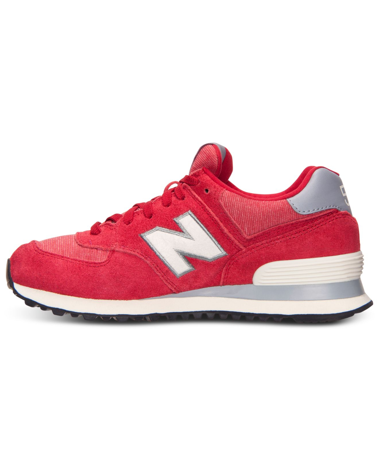 New Balance Women S 574 Pennant Casual Sneakers From Finish Line in Red Lyst
