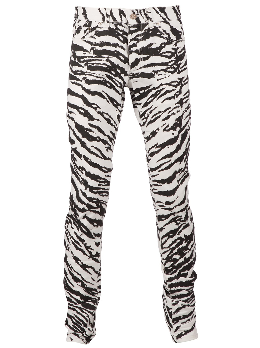Saint Laurent Zebra Print Skinny Jean in White (Gray) for Men - Lyst