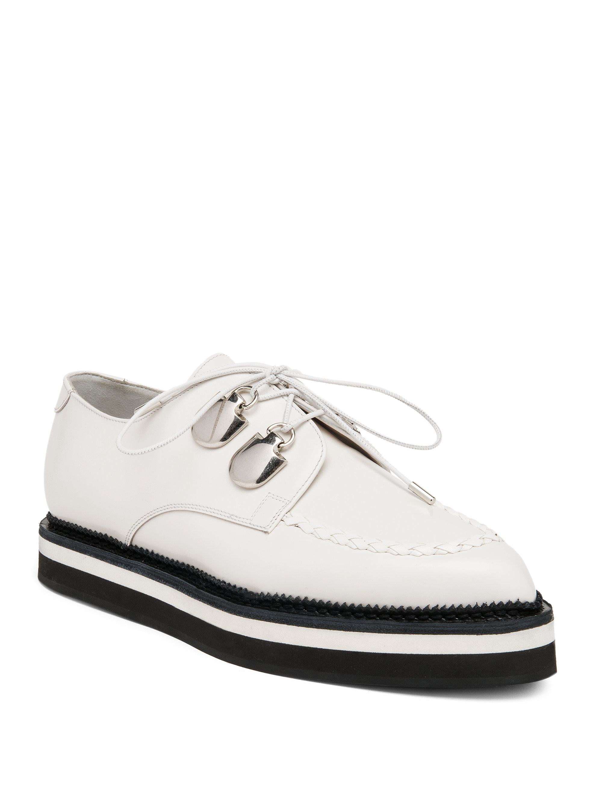 Alexander McQueen - Authenticated Lace Ups - Leather White Plain for Men, Never Worn