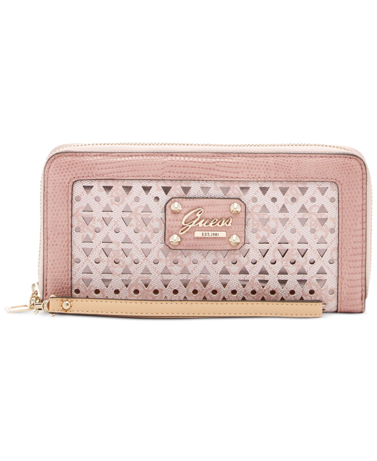 Guess Park Lane Large Zip Around Wallet in Pink Lyst