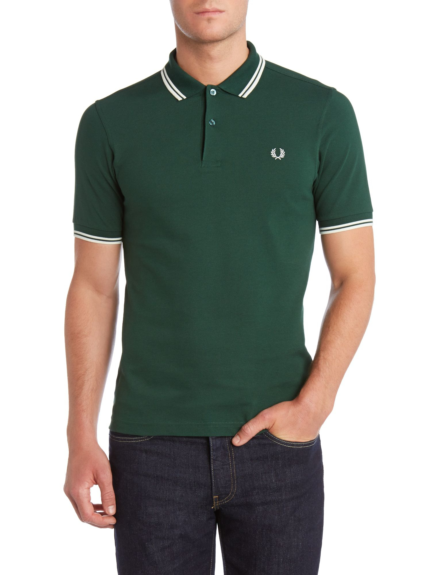 Fred perry Twin Tipped Slim Fit Polo Shirt in Green for Men (Ivy) | Lyst