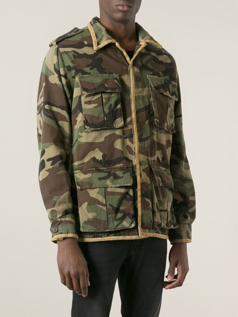 saint laurent camo jacket