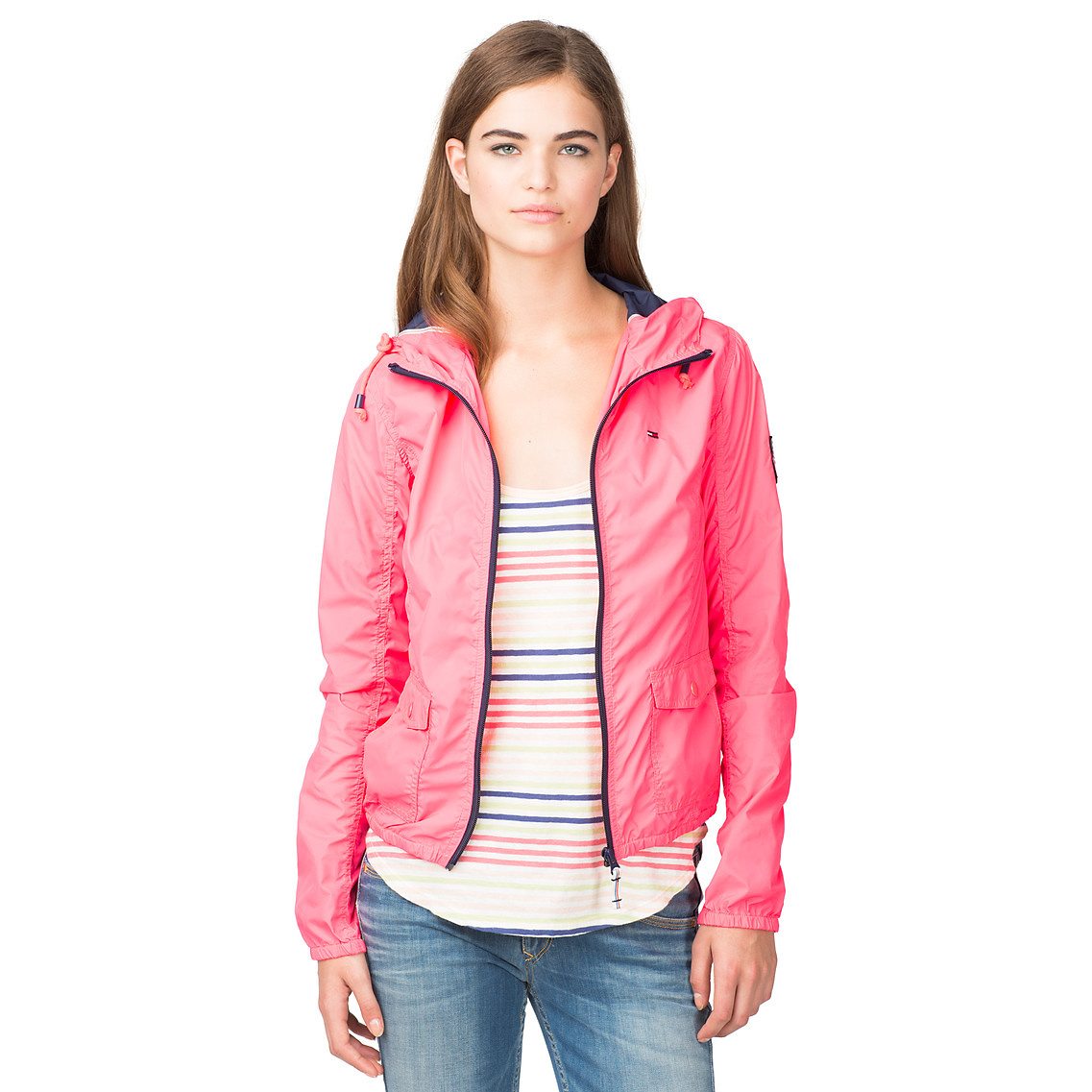 pink tommy hilfiger windbreaker