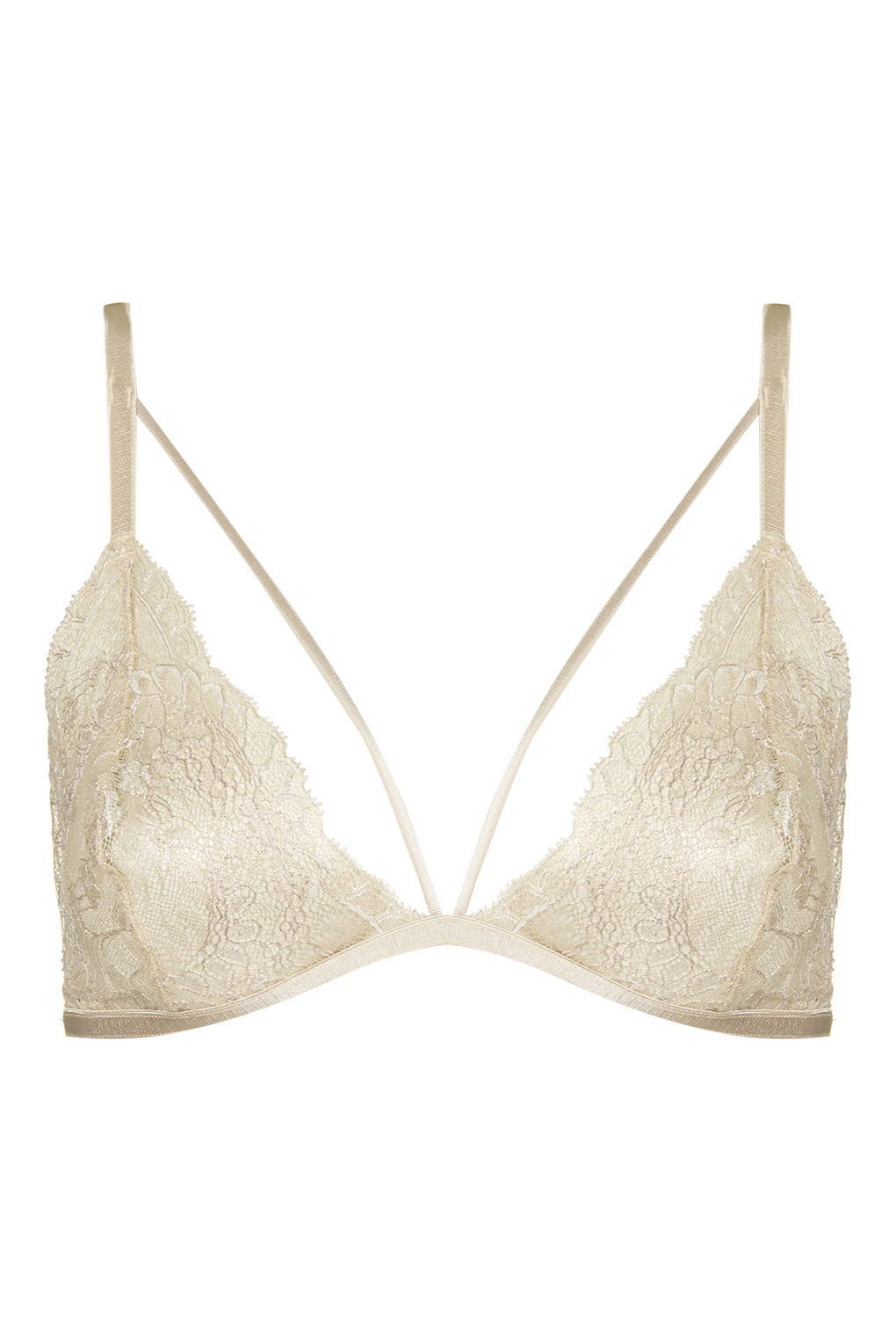 Delicate Gold Triangle Bra in Metallic Lyst