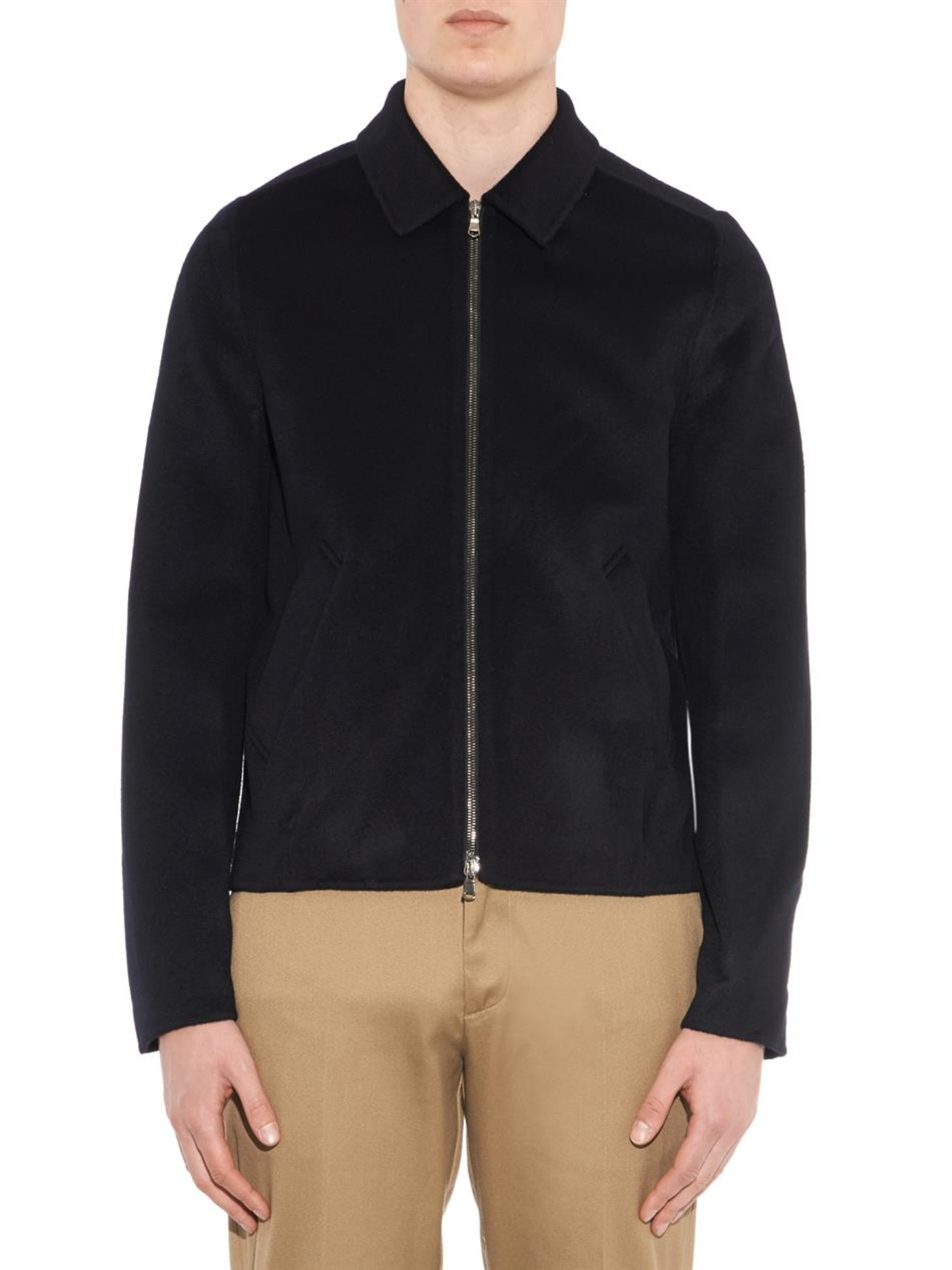 Acne Studios Shay Wool-Blend Bomber Jacket in Navy (Blue) for Men - Lyst