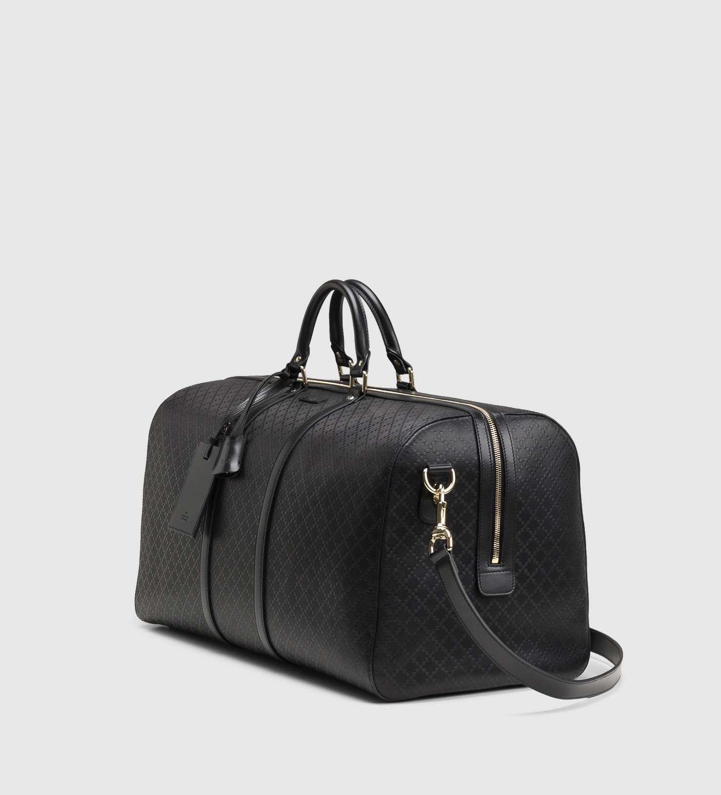 Lyst - Gucci Bright Diamante Leather Carry-on Duffle Bag in Black for Men