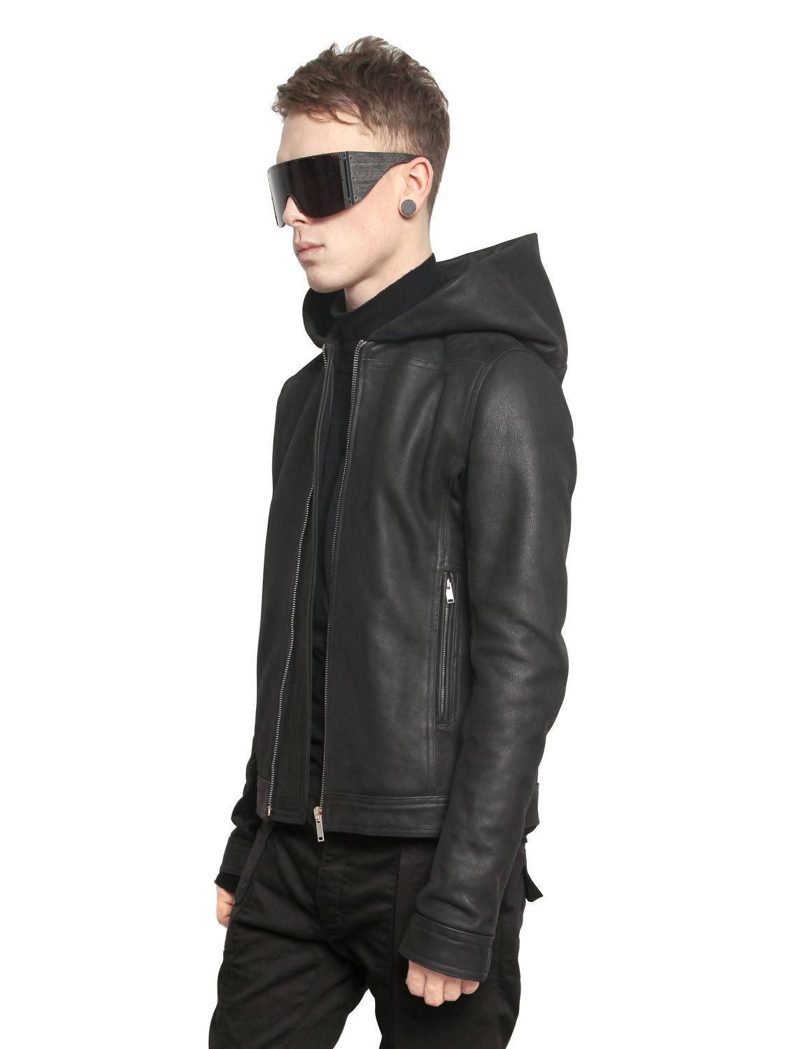 heavy leather biker jacket