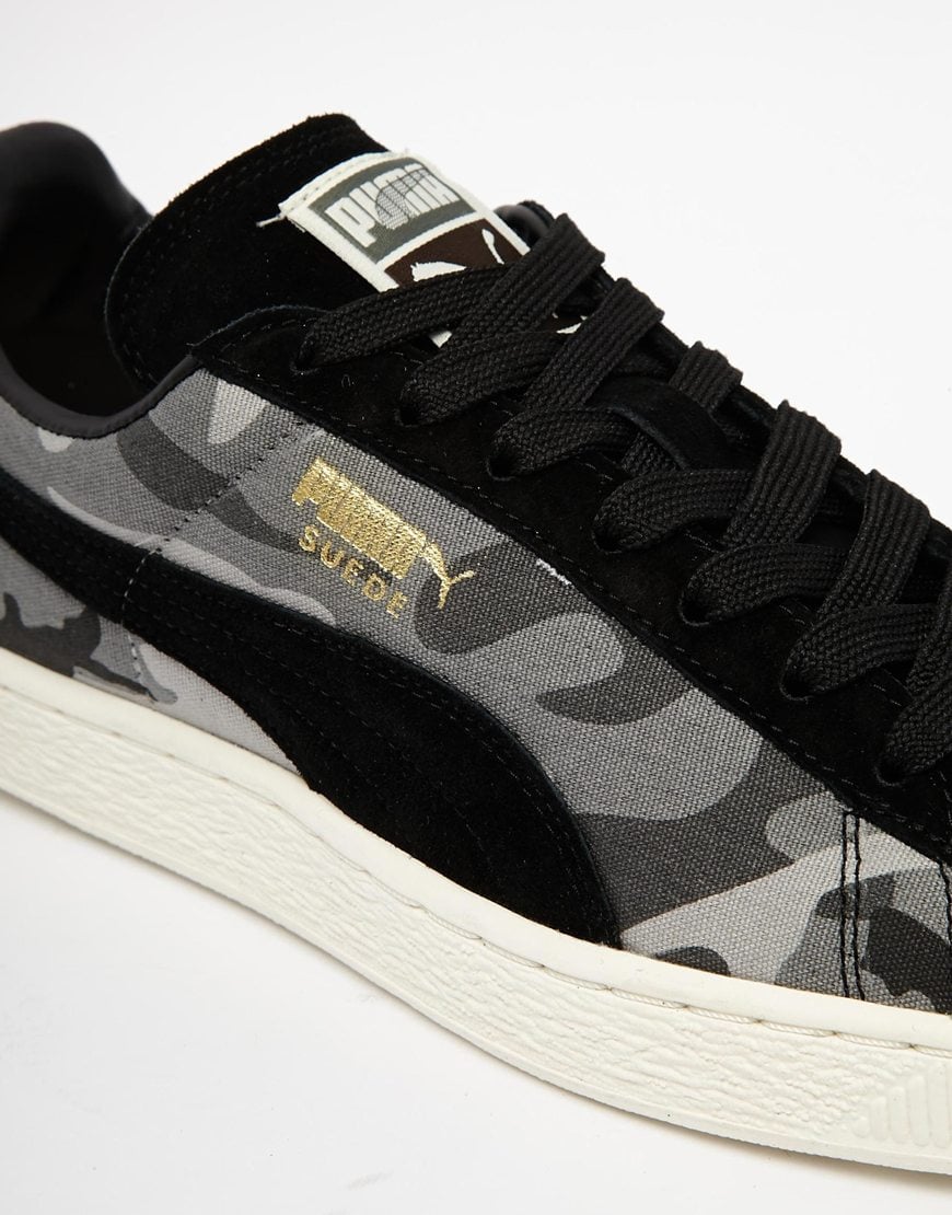 PUMA Suede Camo Sneakers in Black for Men | Lyst