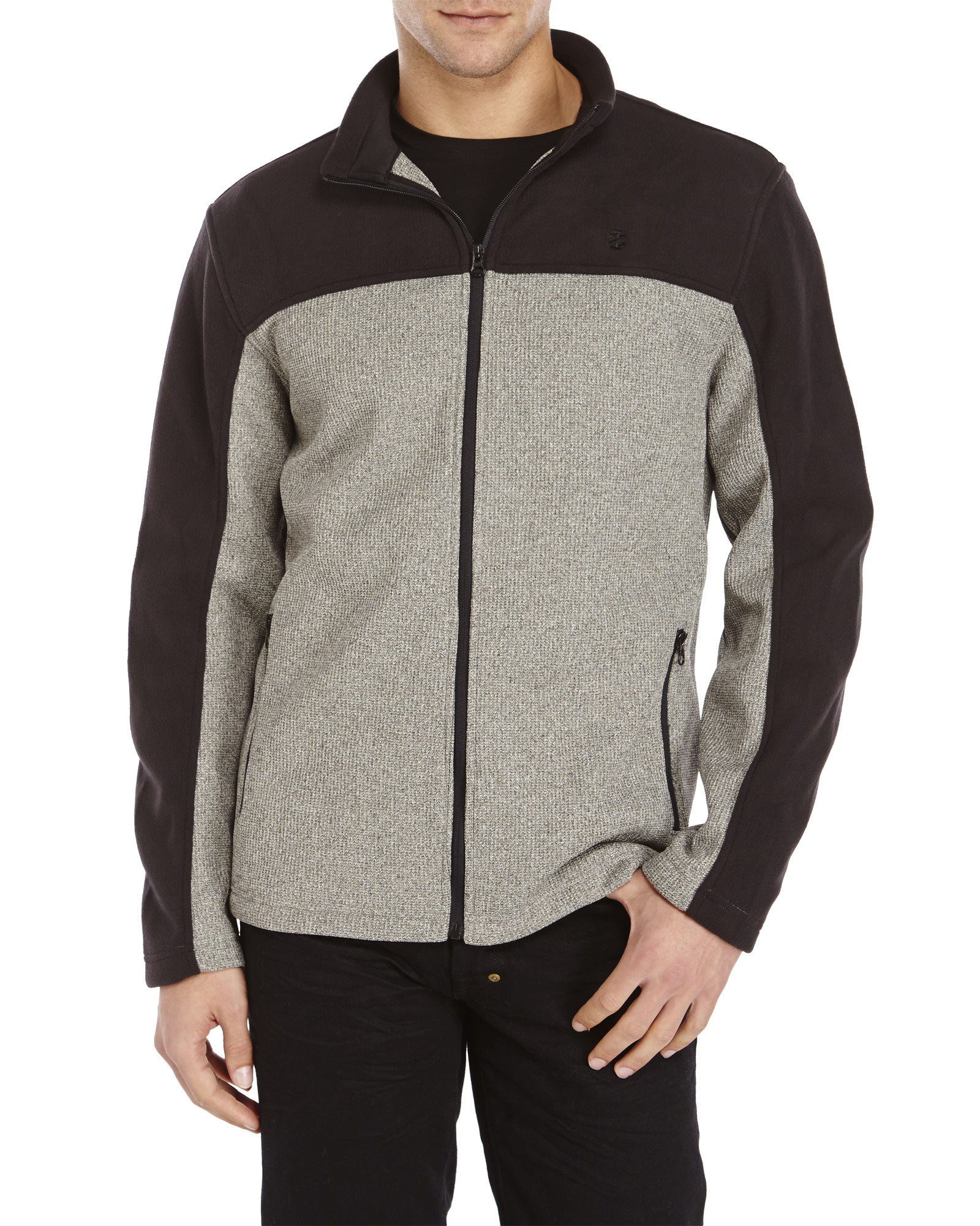 Izod Performance Shaker Fleece Jacket in Gray for Men Lyst